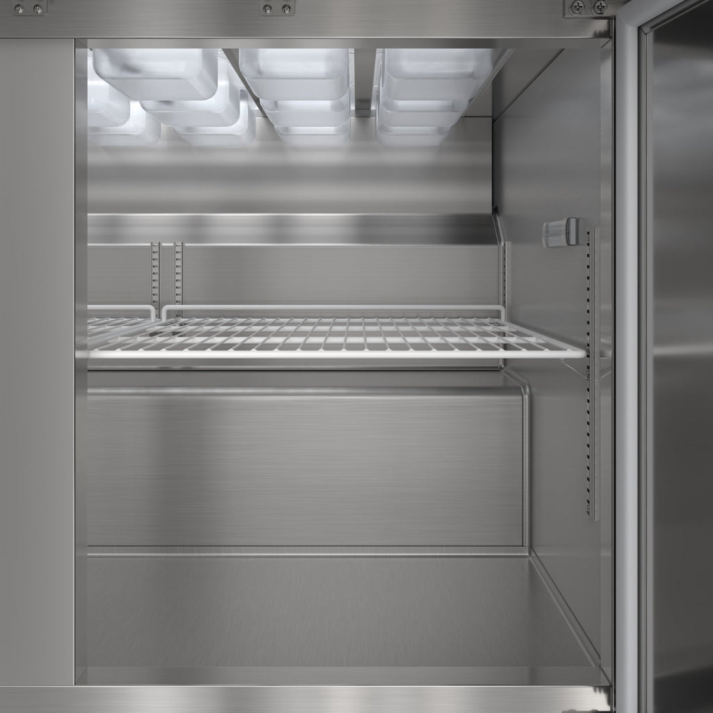 46 in. Commercial 2-Door Refrigerated Mega Salad and Sandwich Prep Table, 18 Pan Capacity and 14 Cu. Ft. of Storage in Stainless-Steel