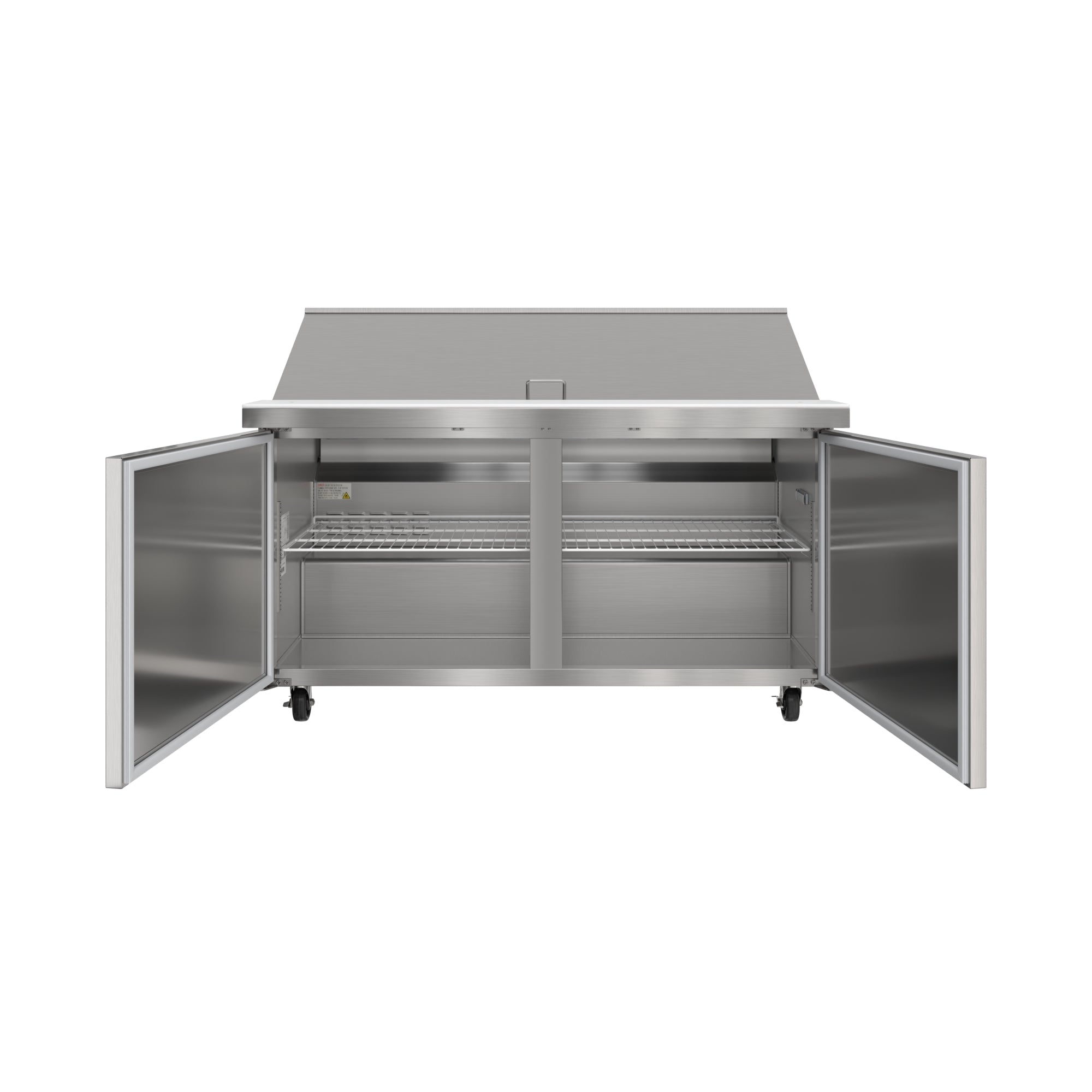 60 in. Commercial 2-Door Refrigerated Mega Salad and Sandwich Prep Table, 24 Pan Capacity and 18.4 Cu. Ft. of Storage in Stainless-Steel