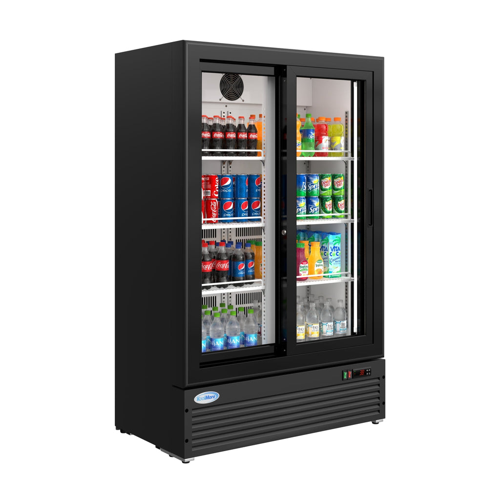 35 in. 10 Cu. Ft. Low Height - Aisle End Retail Display Merchandiser Refrigerator in Black