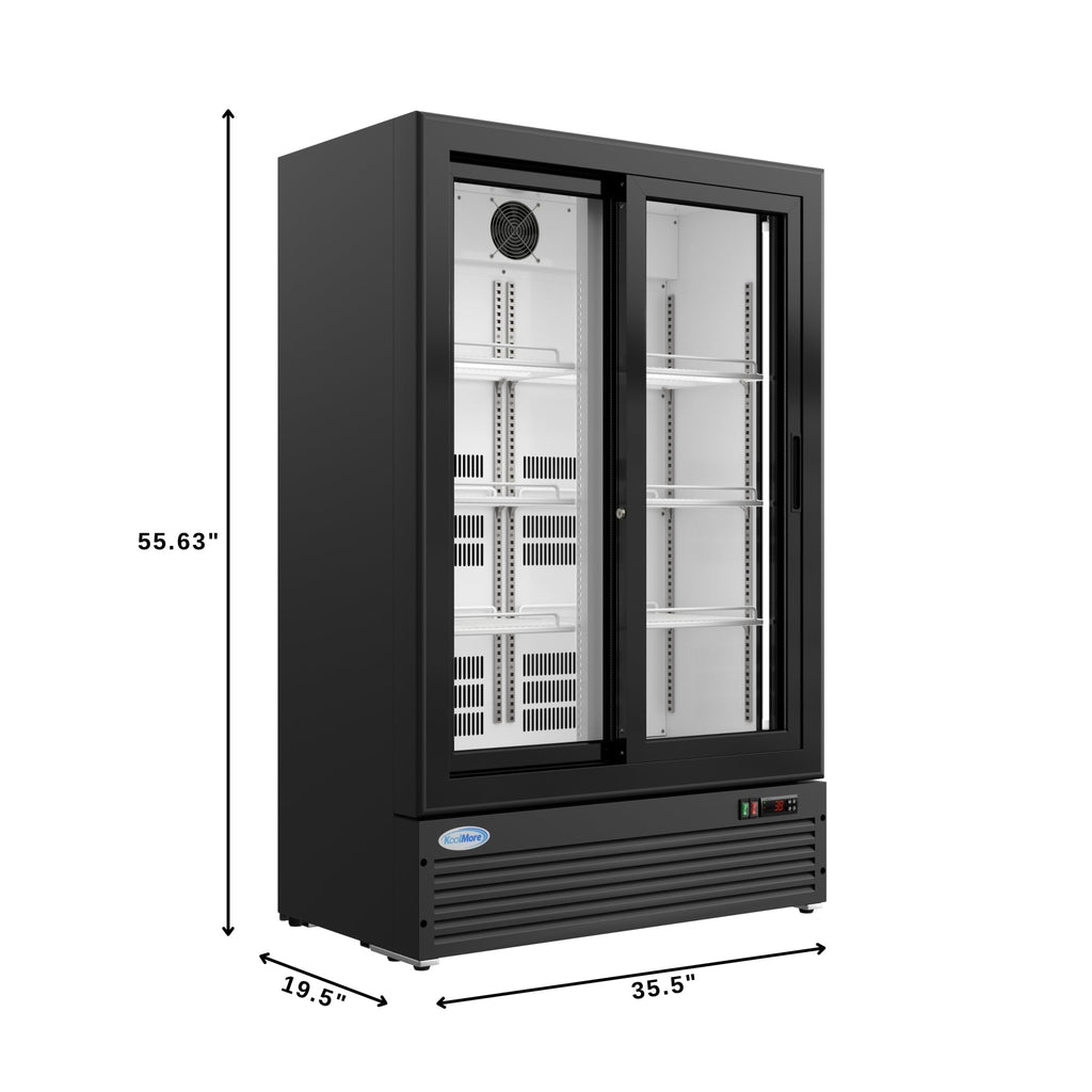35 in. 10 Cu. Ft. Low Height - Aisle End Retail Display Merchandiser Refrigerator in Black