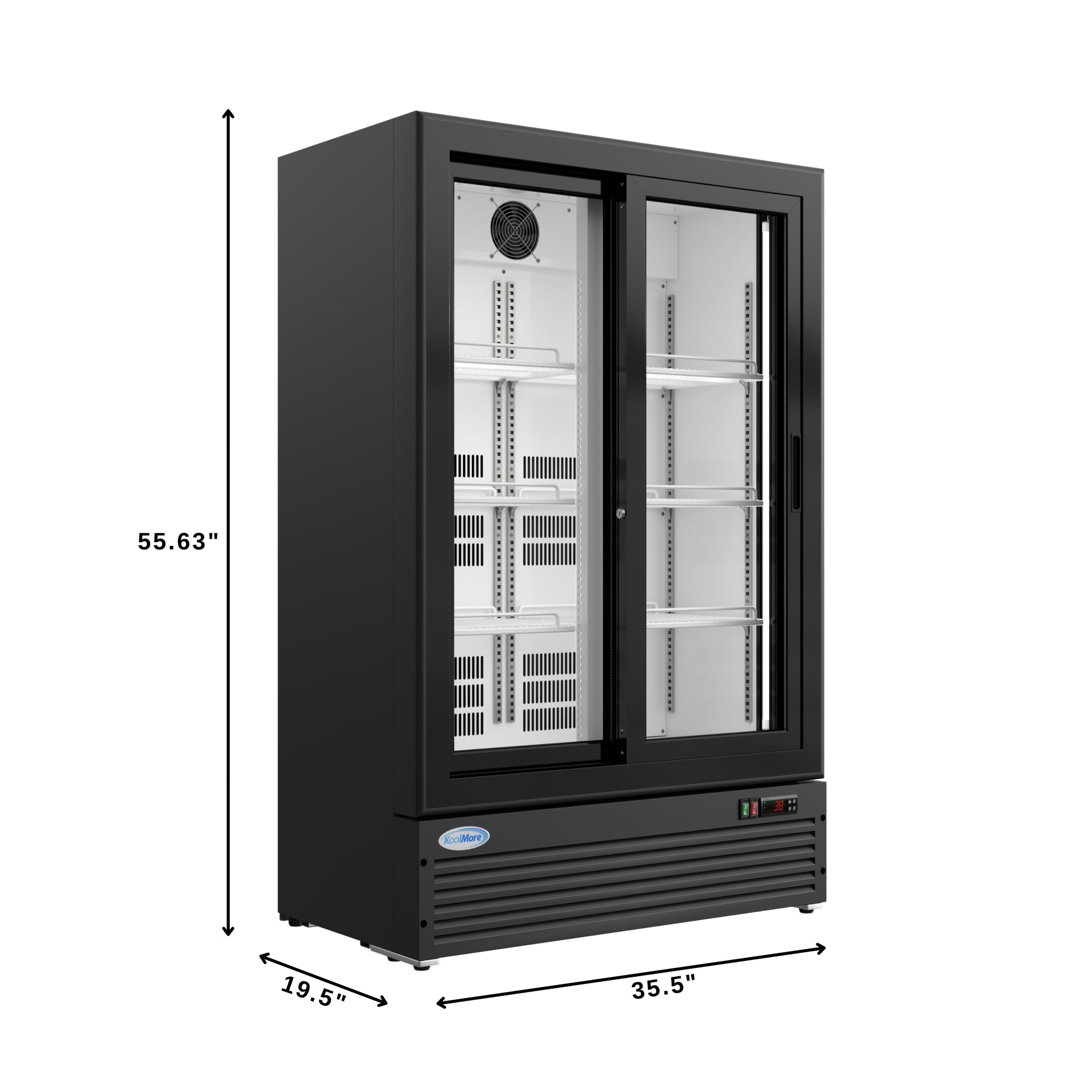 35 in. 10 Cu. Ft. Low Height - Aisle End Retail Display Merchandiser Refrigerator in Black