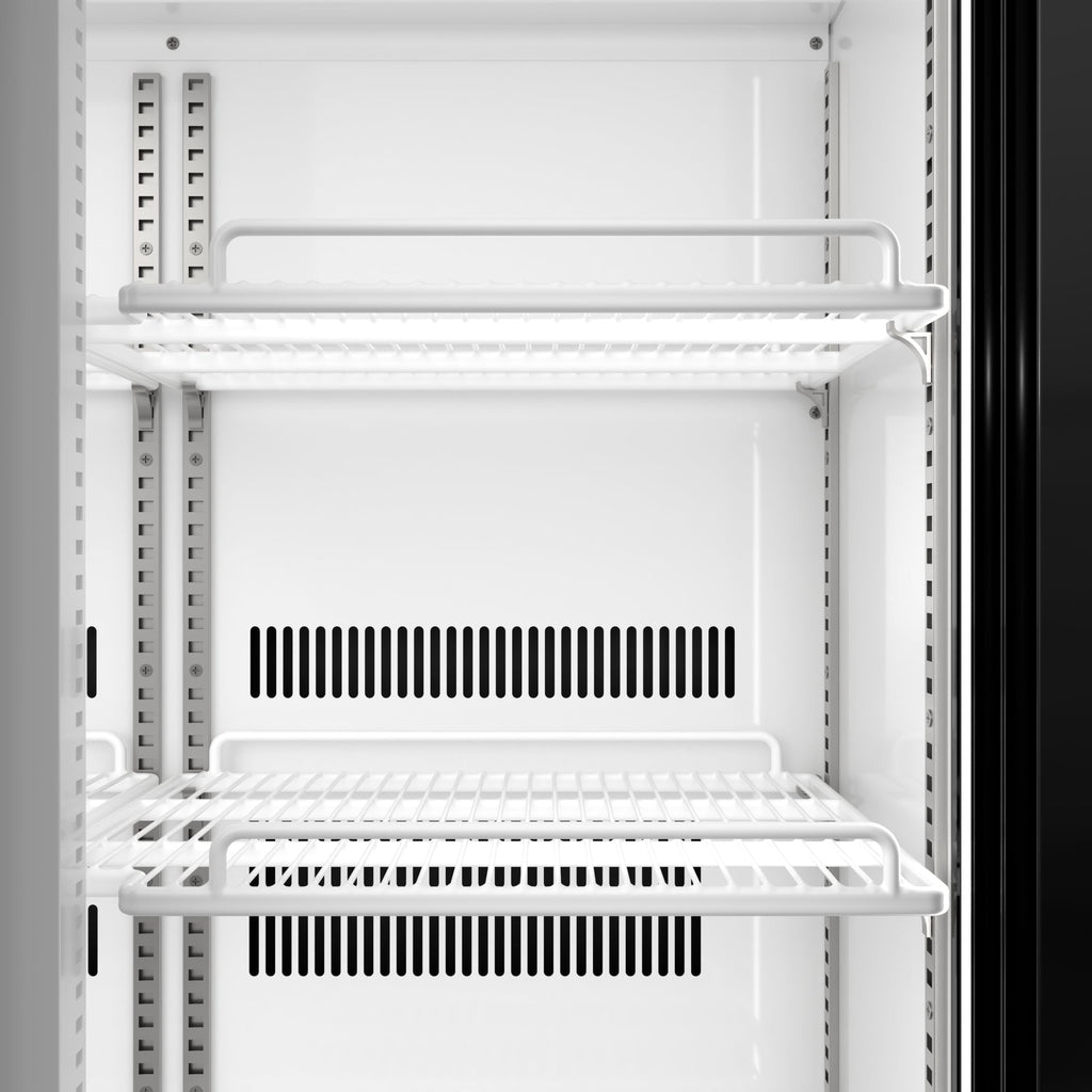 35 in. 10 Cu. Ft. Low Height - Aisle End Retail Display Merchandiser Refrigerator in Black