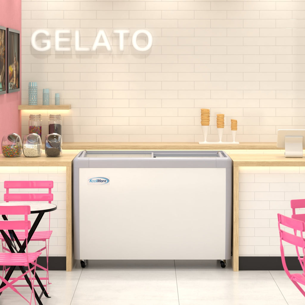 50 in. 9-Pan Gelato Dipping Cabinet Display Freezer with Sliding Glass Door, 13 cu. ft.