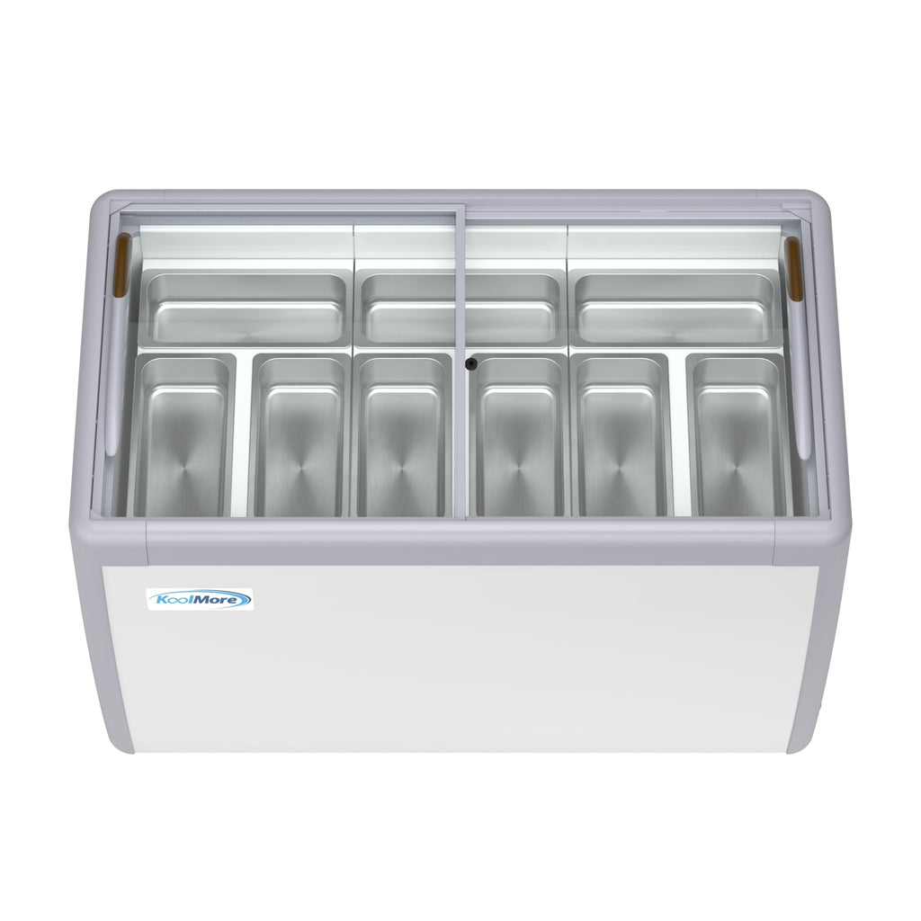50 in. 9-Pan Gelato Dipping Cabinet Display Freezer with Sliding Glass Door, 13 cu. ft.