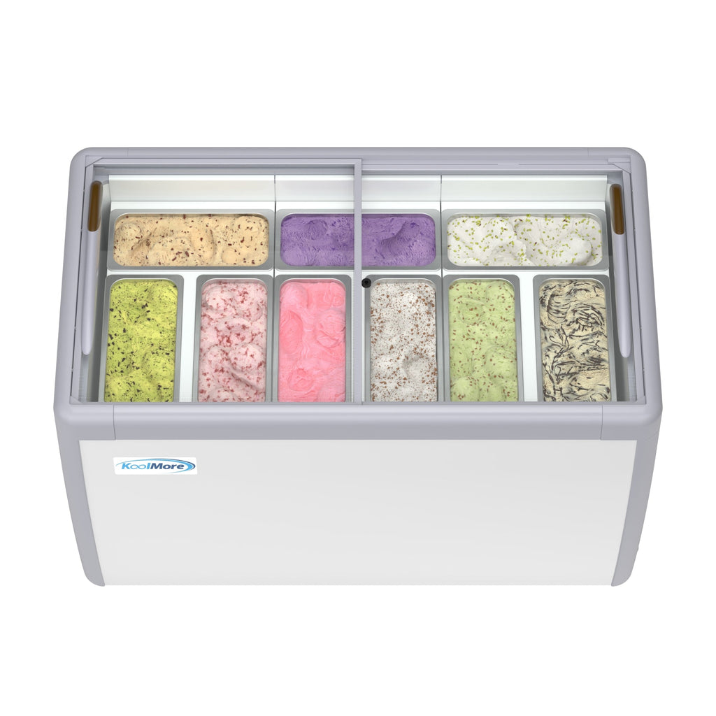 50 in. 9-Pan Gelato Dipping Cabinet Display Freezer with Sliding Glass Door, 13 cu. ft.