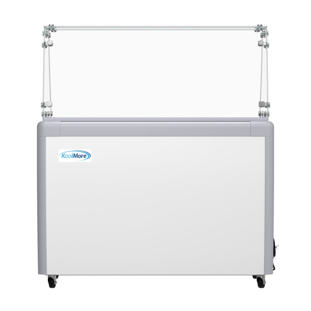 50 in. Gelato Dipping Cabinet Display Freezer with Sliding Glass Door and Sneeze Guard 13 cu. ft.