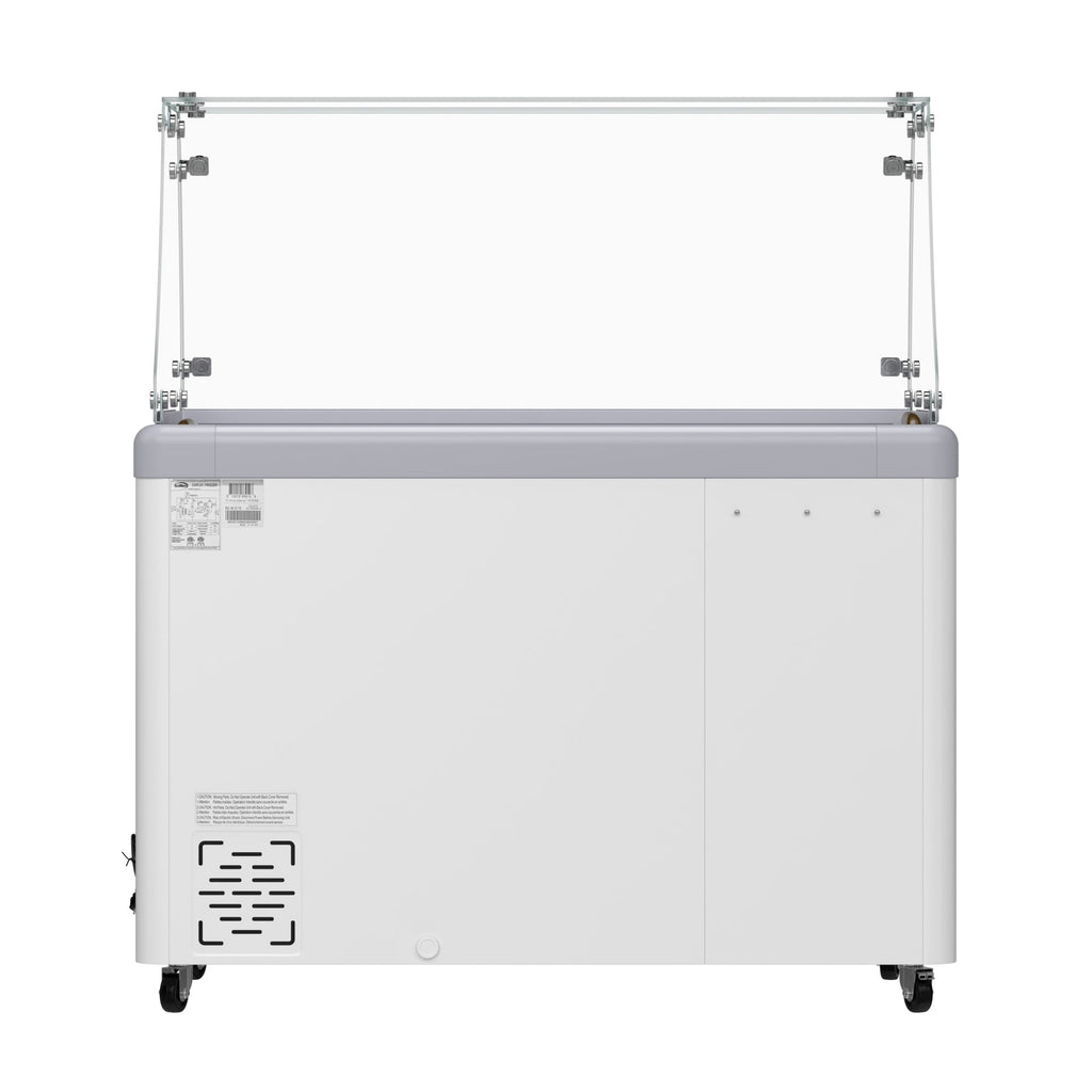 50 in. Gelato Dipping Cabinet Display Freezer with Sliding Glass Door and Sneeze Guard 13 cu. ft.