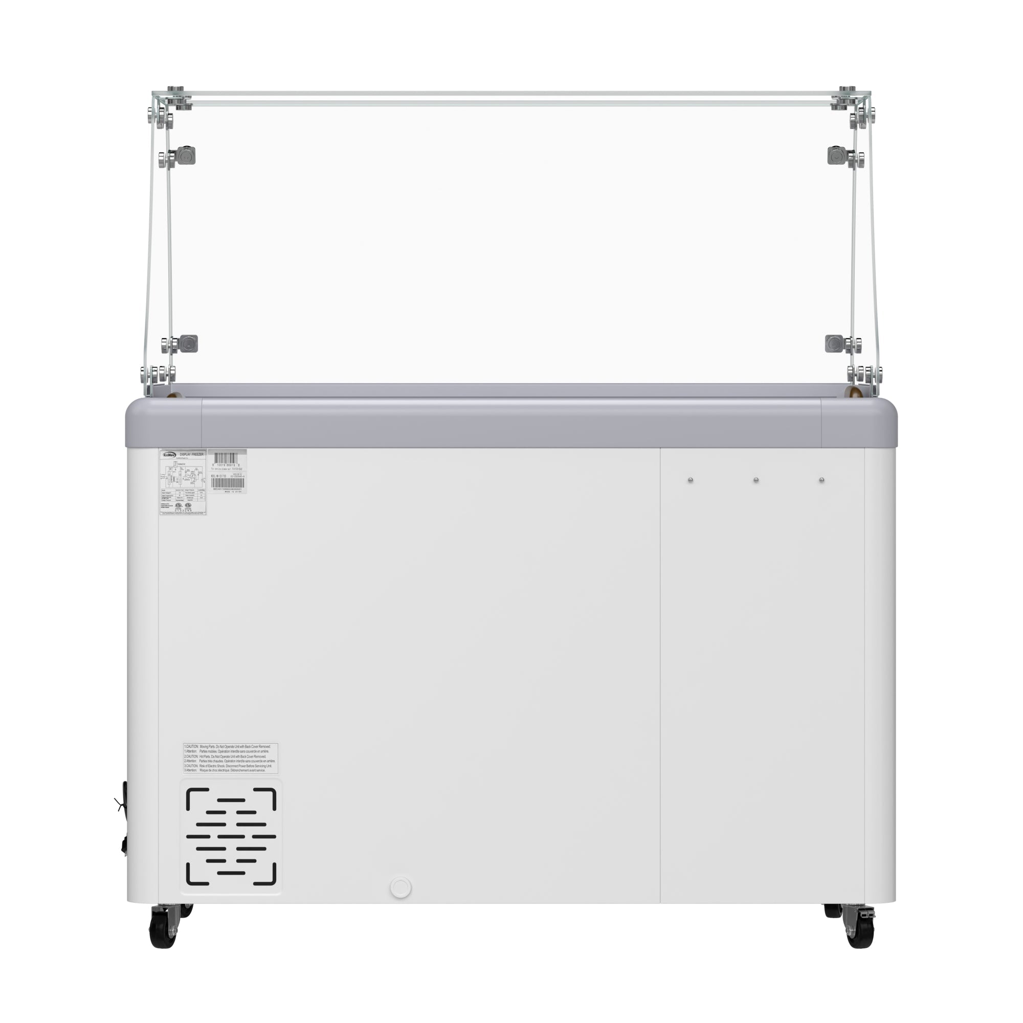50 in. Gelato Dipping Cabinet Display Freezer with Sliding Glass Door and Sneeze Guard 13 cu. ft.