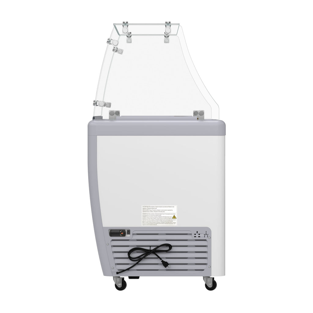 50 in. Gelato Dipping Cabinet Display Freezer with Sliding Glass Door and Sneeze Guard 13 cu. ft.