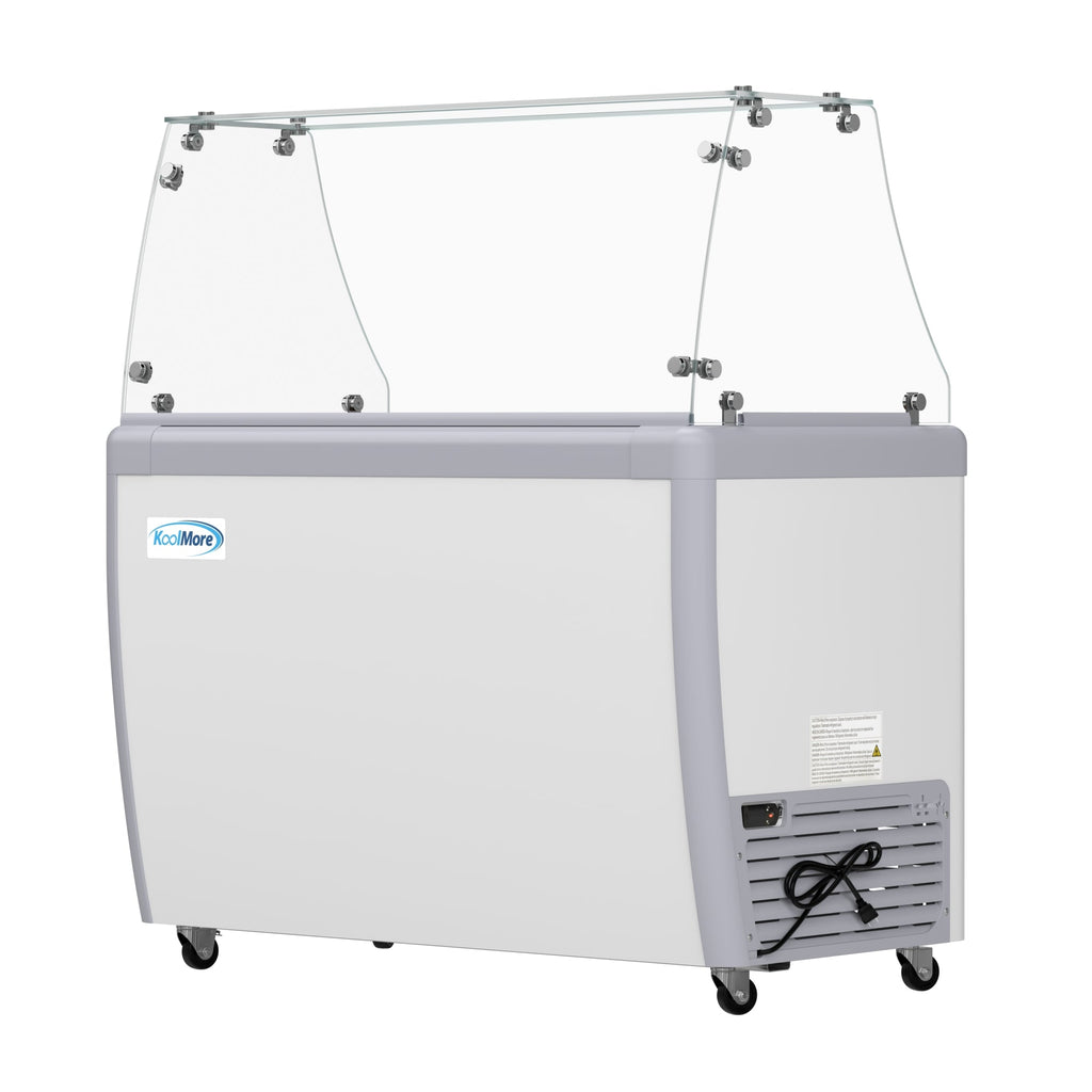 50 in. Gelato Dipping Cabinet Display Freezer with Sliding Glass Door and Sneeze Guard 13 cu. ft.