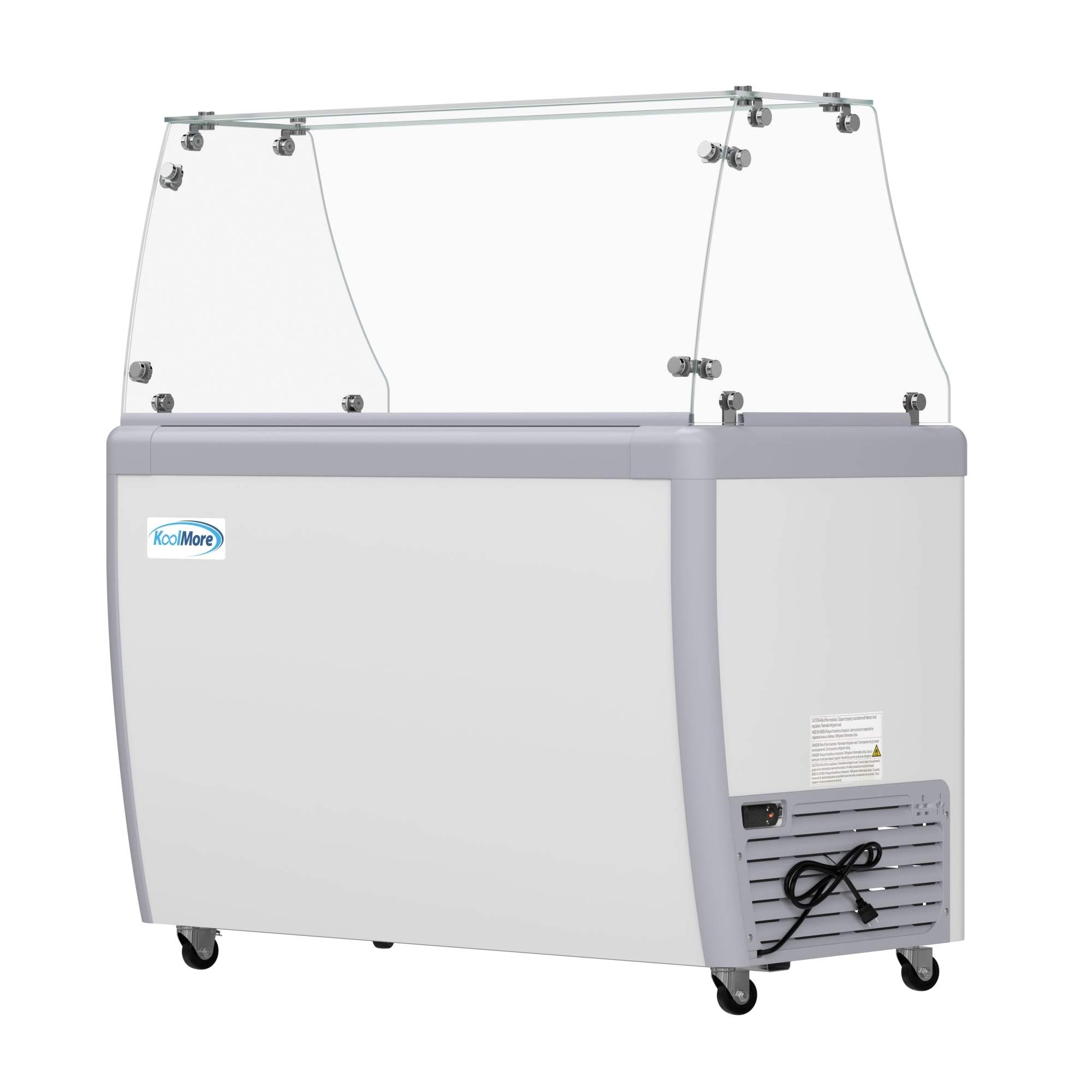 50 in. Gelato Dipping Cabinet Display Freezer with Sliding Glass Door and Sneeze Guard 13 cu. ft.