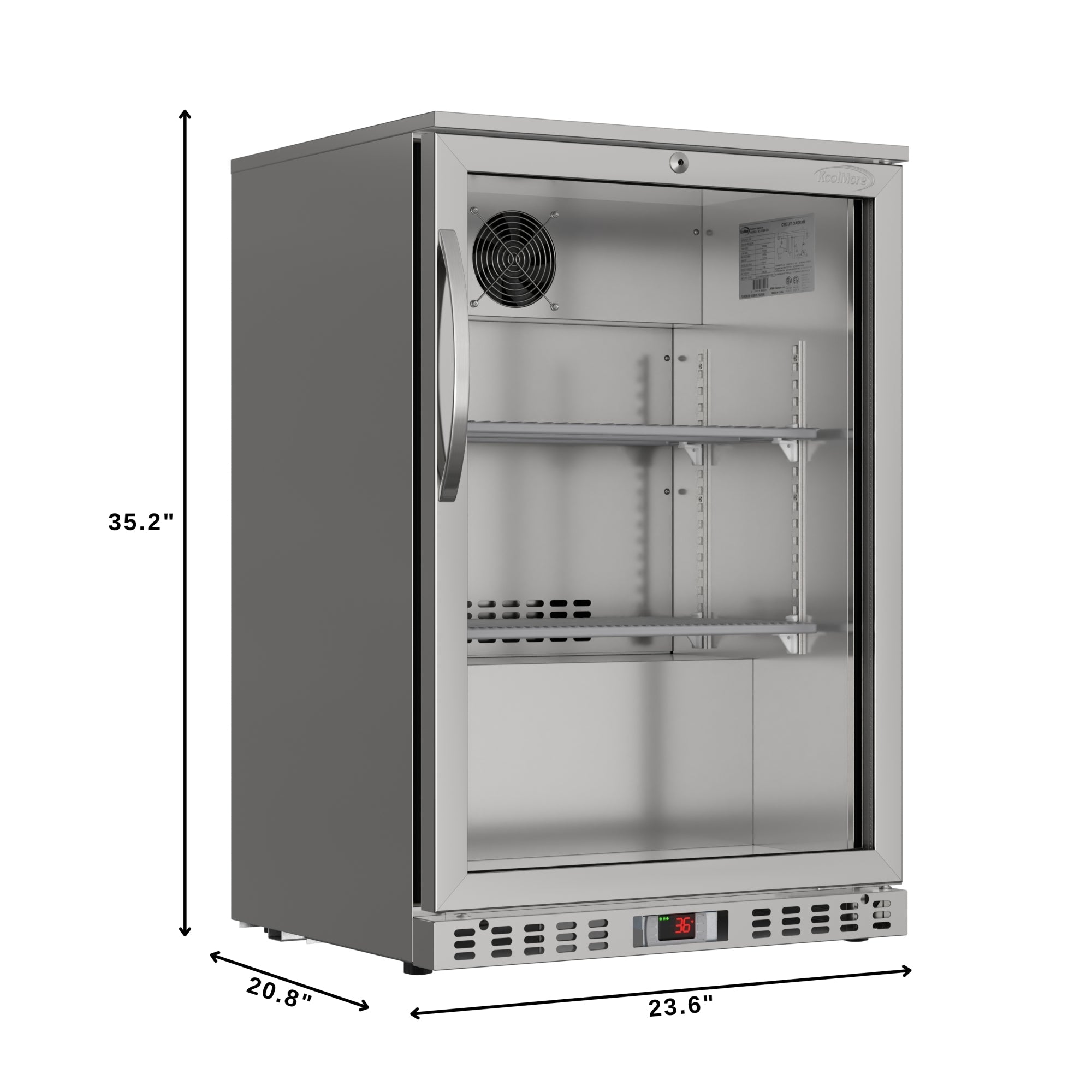 24 in. One-Door Back Bar Refrigerator - 4.1 Cu Ft.