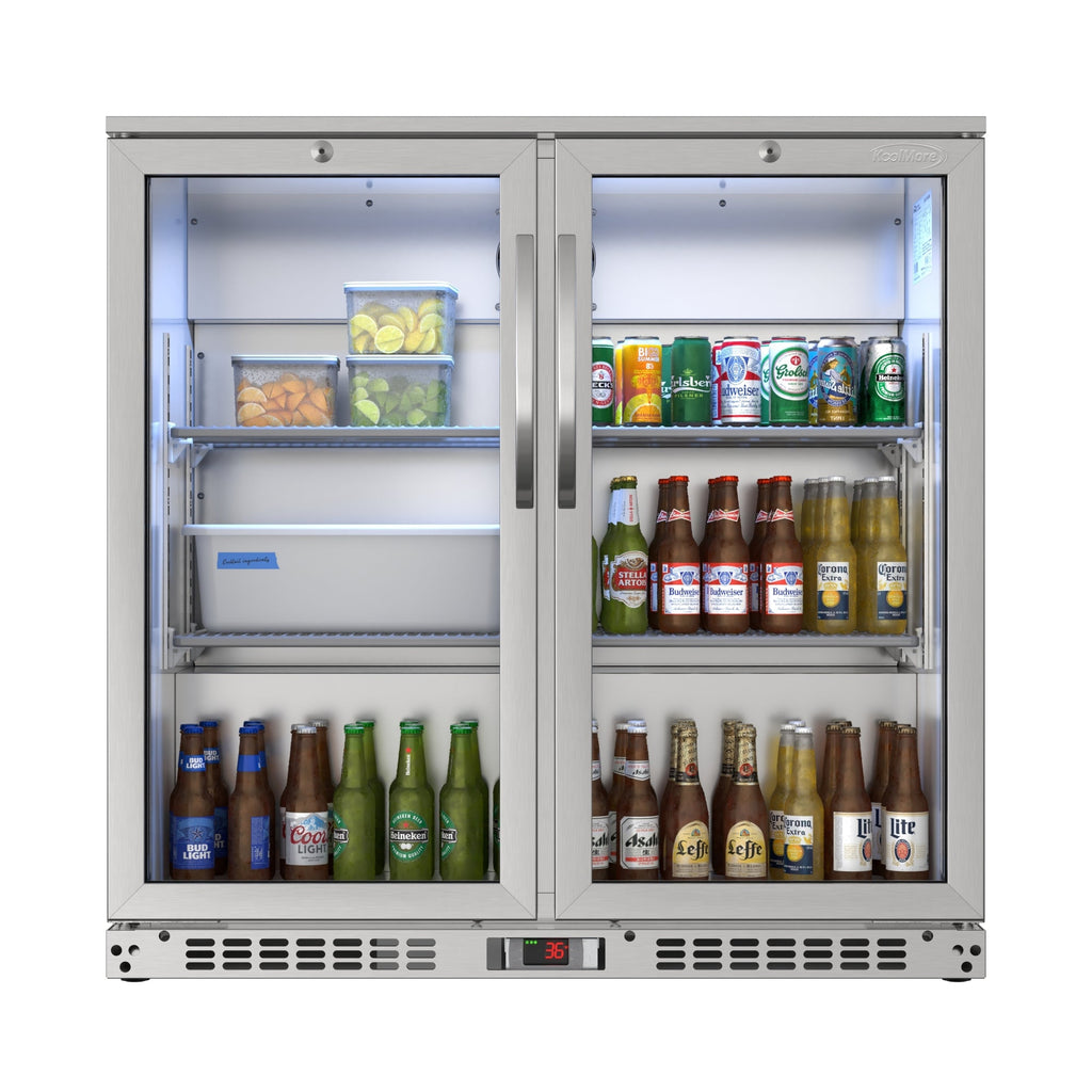 35 in. Two-Door Back Bar Refrigerator - 7.4 Cu Ft.