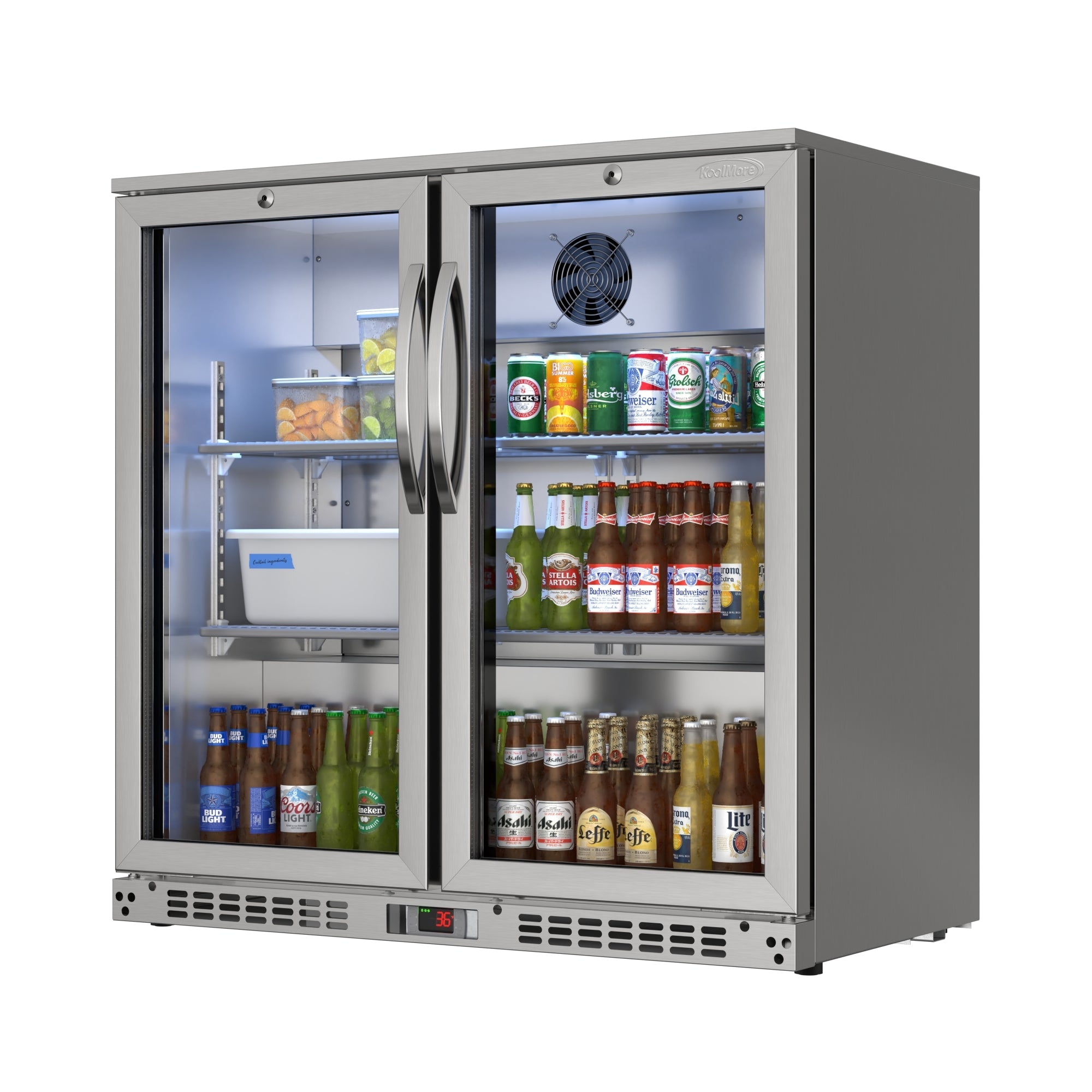 35 in. Two-Door Back Bar Refrigerator - 7.4 Cu Ft.