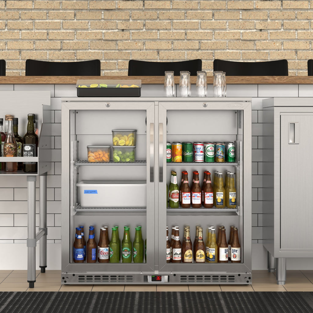 35 in. Two-Door Back Bar Refrigerator - 7.4 Cu Ft.
