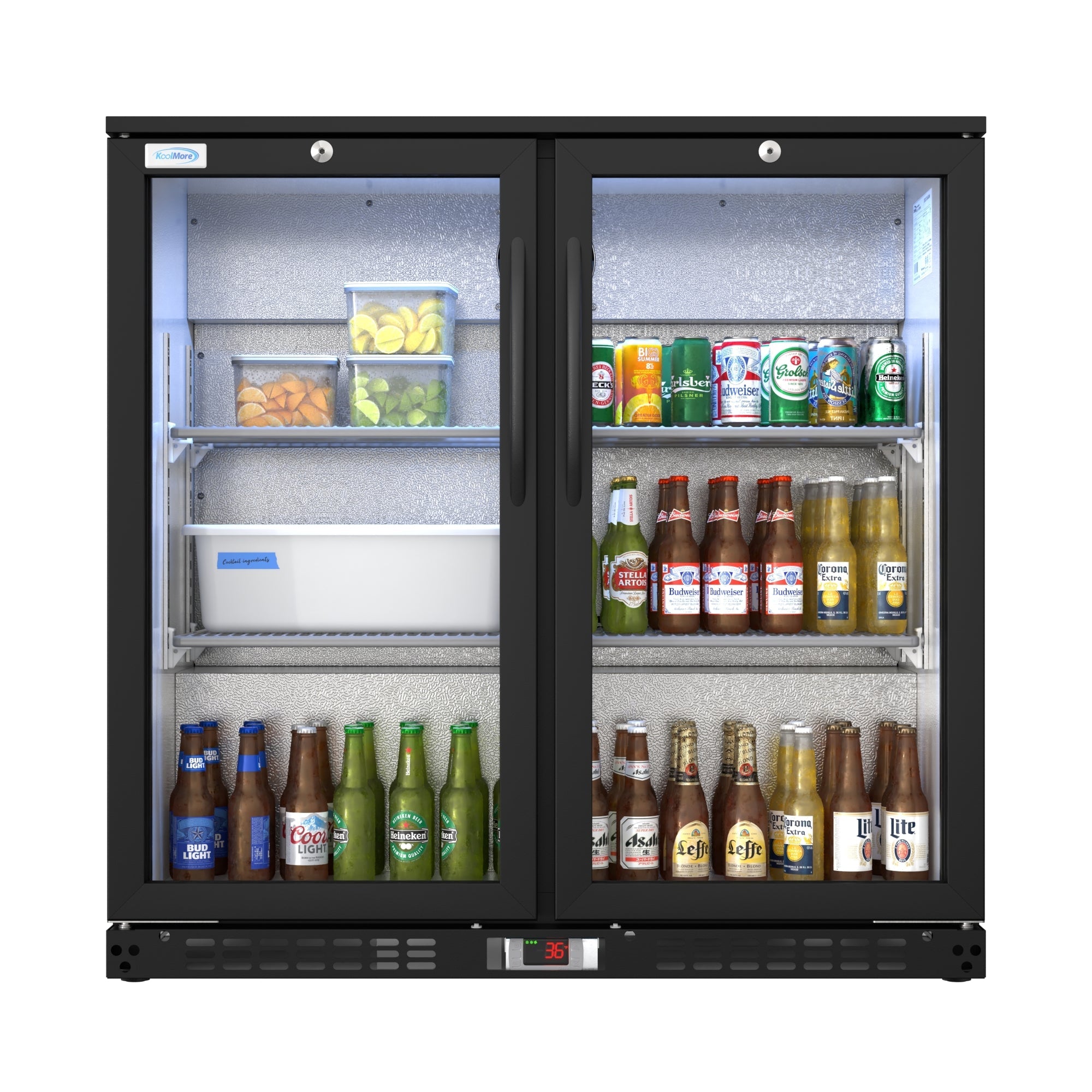 35 in. Two-Door Back Bar Refrigerator - 7.4 Cu Ft.