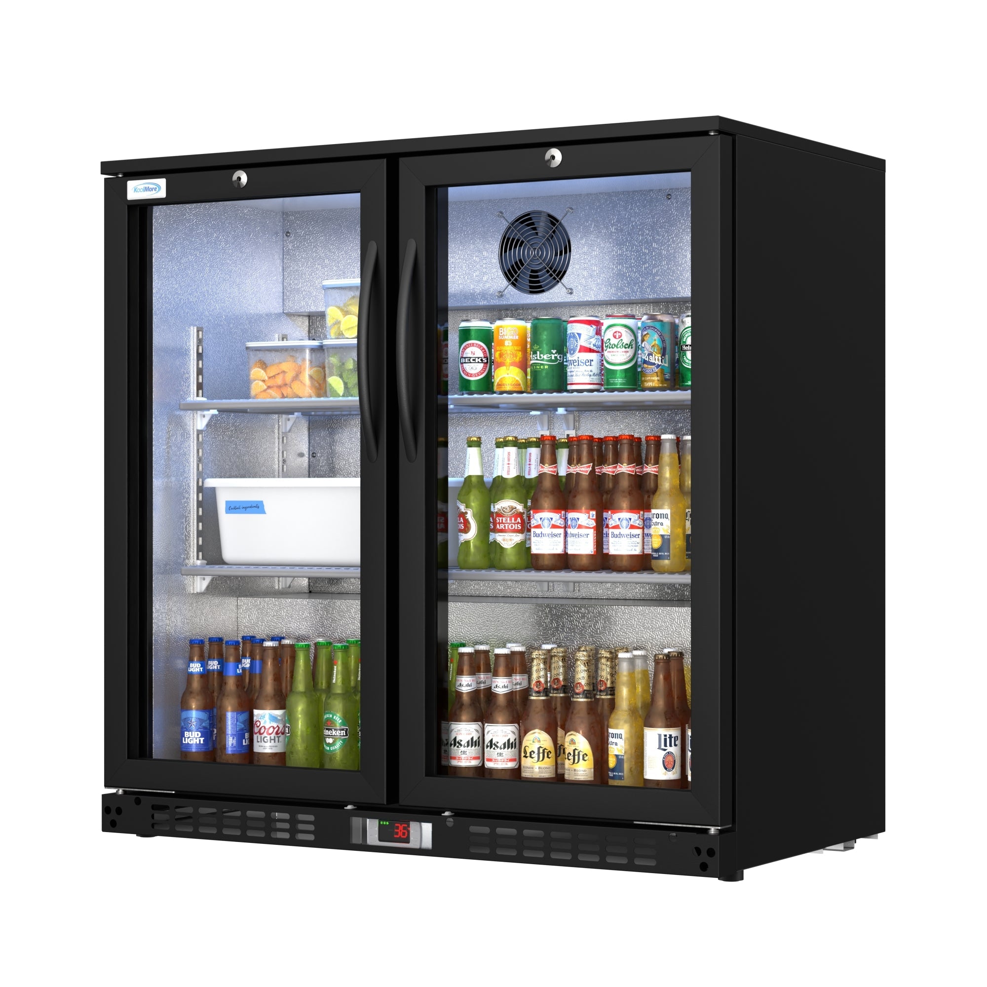 35 in. Two-Door Back Bar Refrigerator - 7.4 Cu Ft.