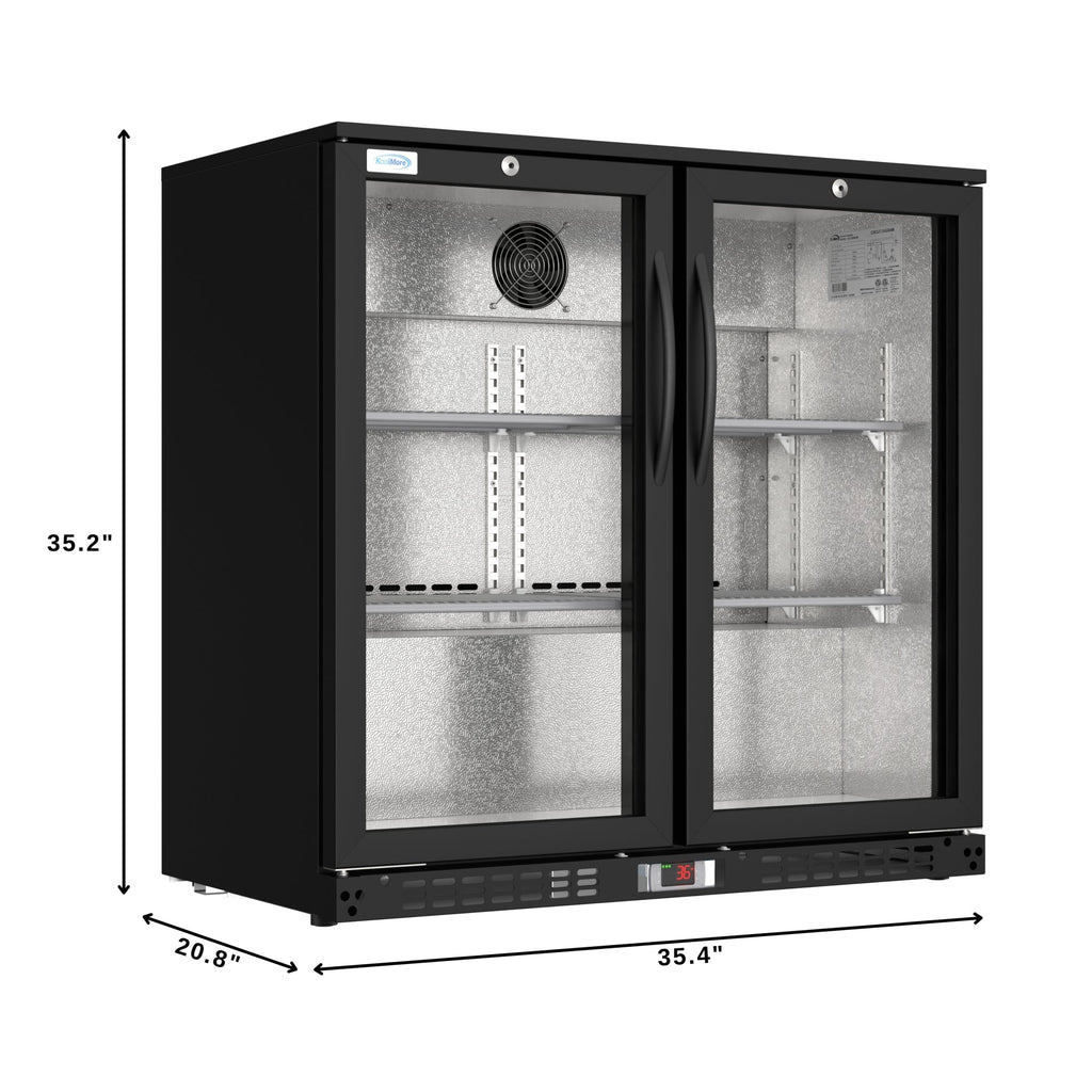 35 in. Two-Door Back Bar Refrigerator - 7.4 Cu Ft.