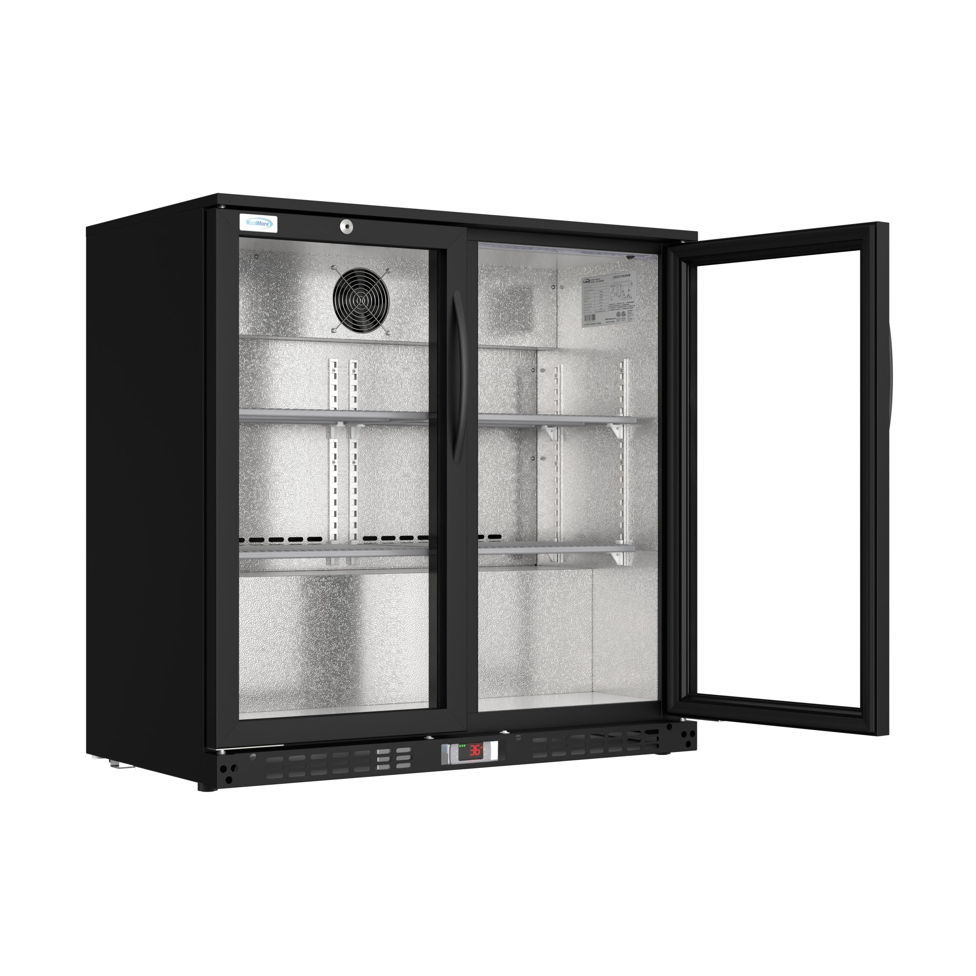 35 in. Two-Door Back Bar Refrigerator - 7.4 Cu Ft.