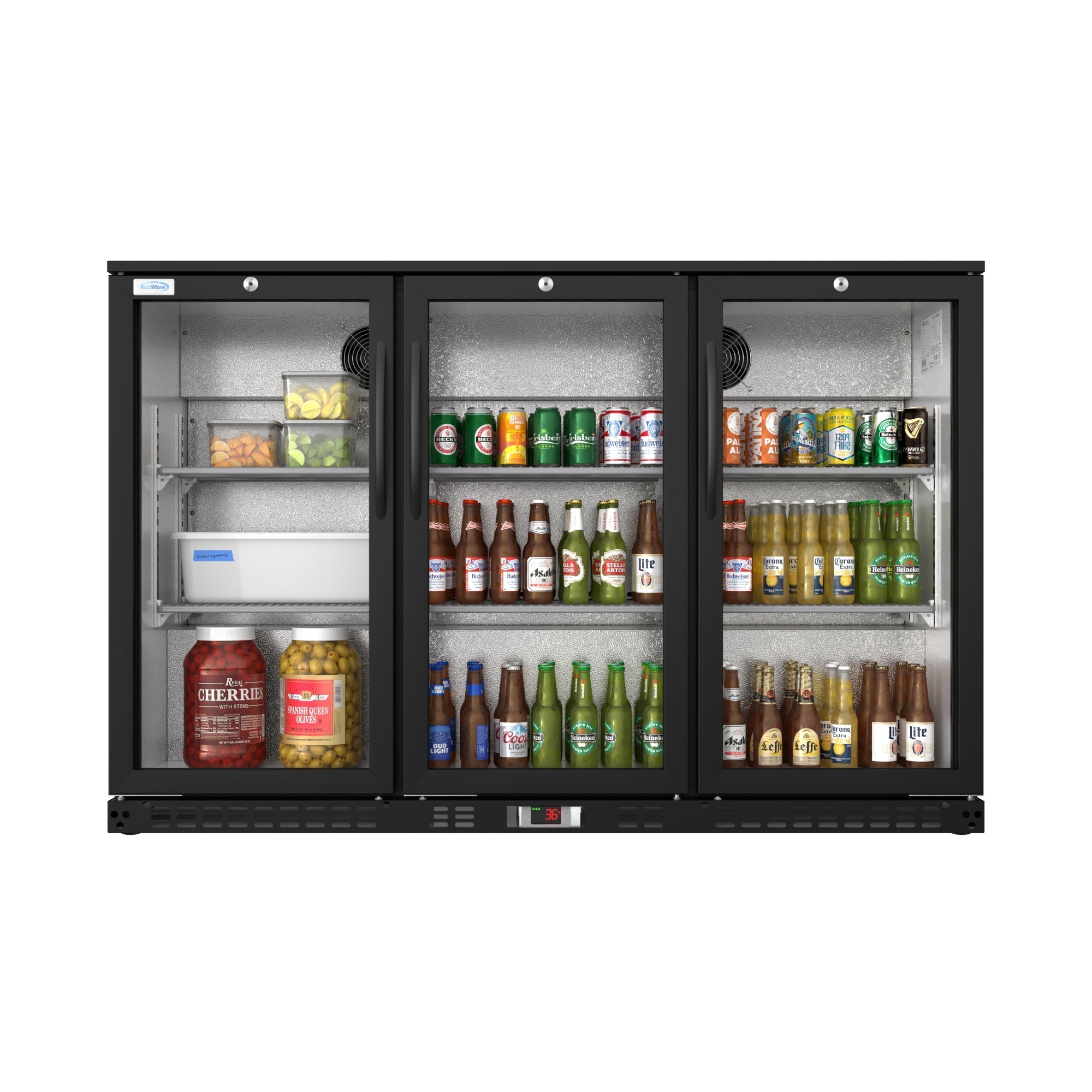 53 in. Three-Door Back Bar Refrigerator - 11 Cu Ft.