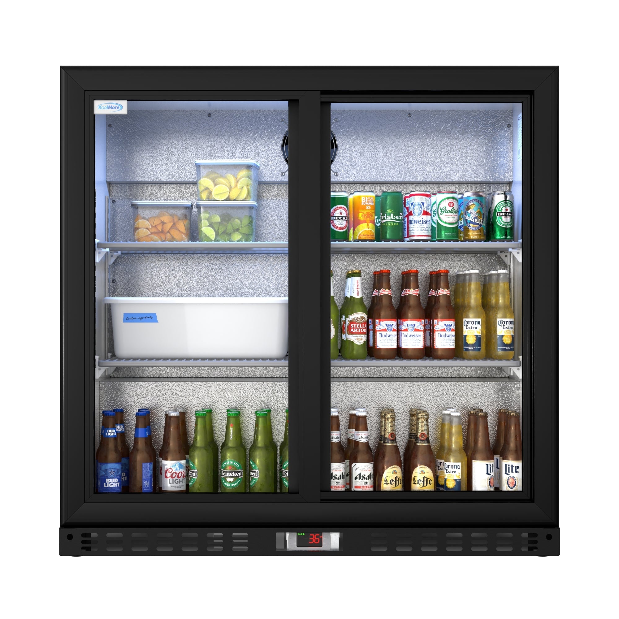 35 in. Two-Door Back Bar Refrigerator - 7.4 Cu Ft.