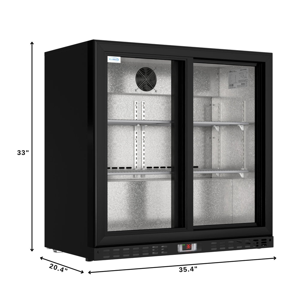 35 in. Two-Door Back Bar Refrigerator - 7.4 Cu Ft.