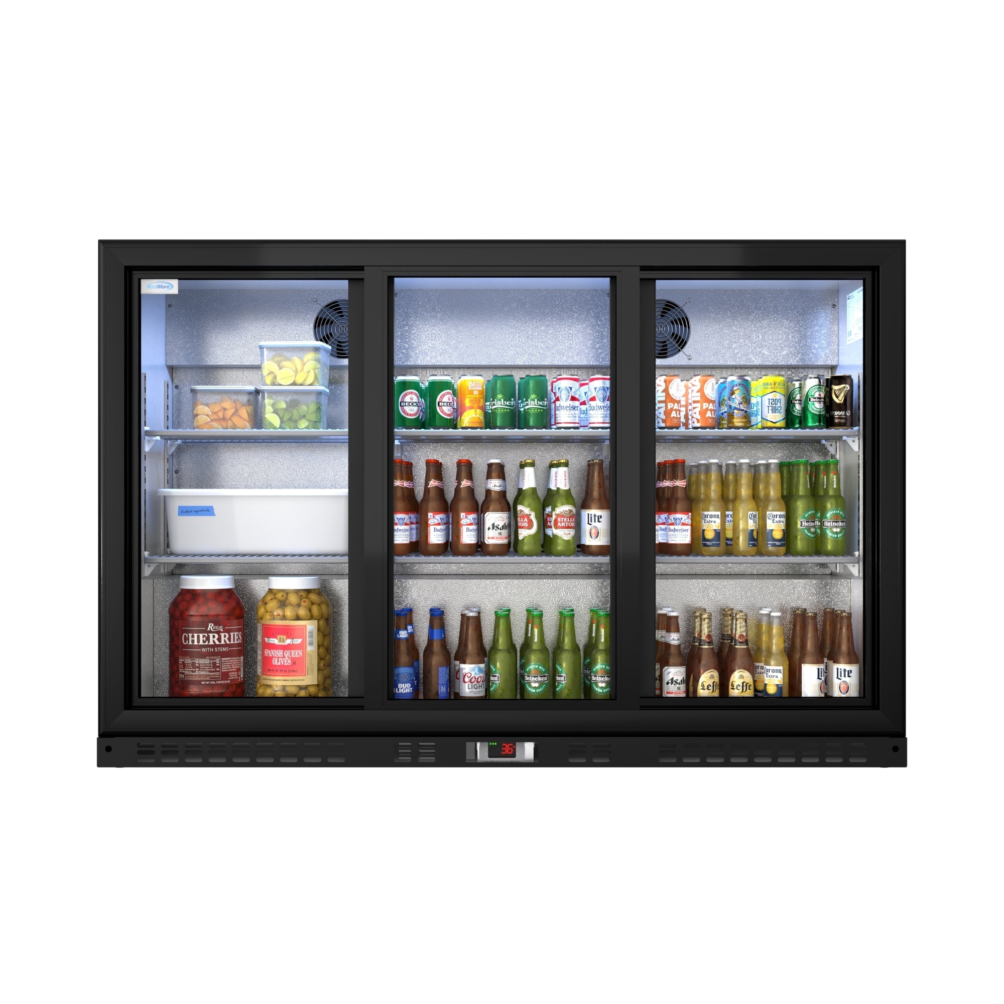 53 in. Three-Door Back Bar Refrigerator - 11.3 Cu Ft.