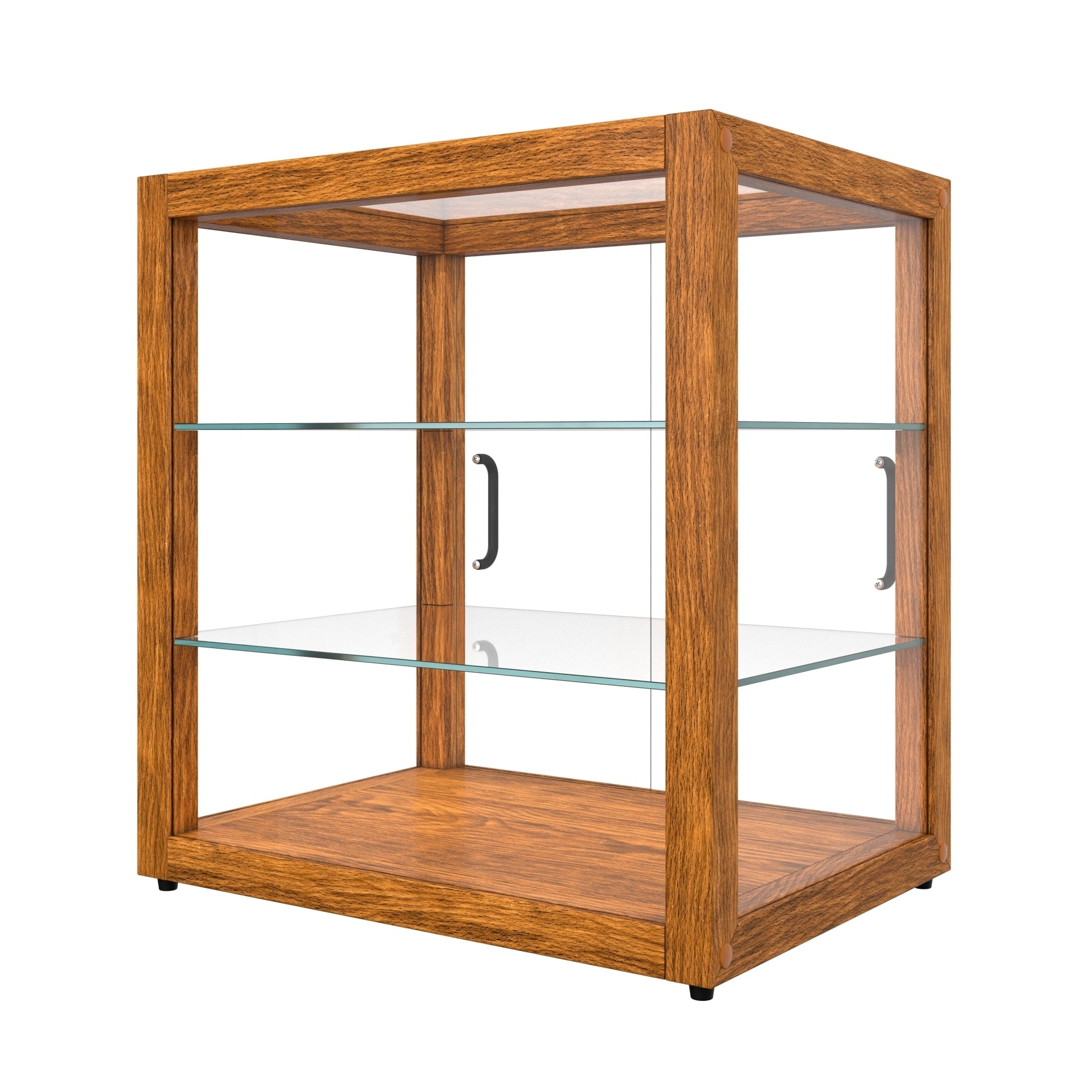 20 In. 3-Tier Artisan Light Wooden & Tempered Glass Dry Bakery Display Case