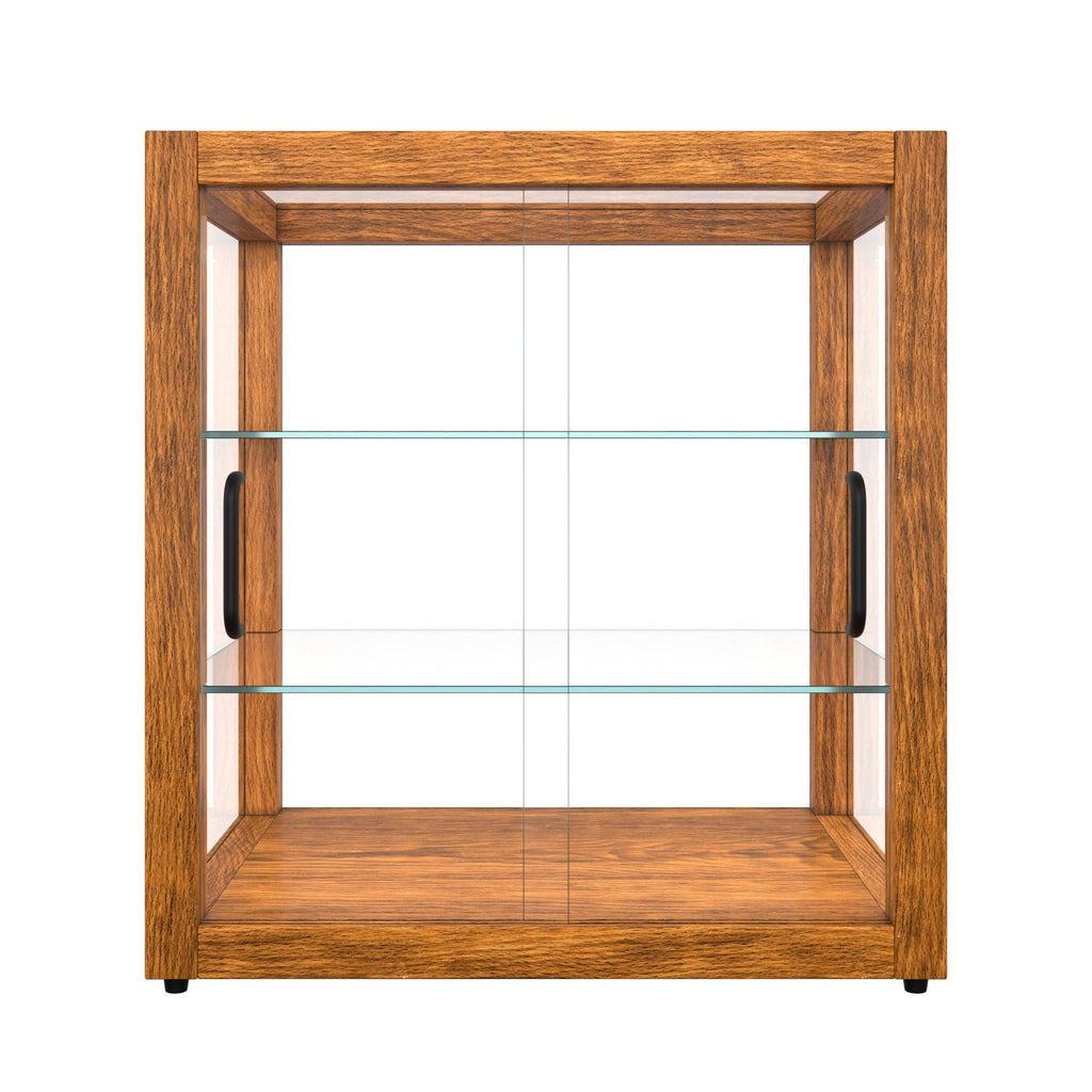20 In. 3-Tier Artisan Light Wooden & Tempered Glass Dry Bakery Display Case
