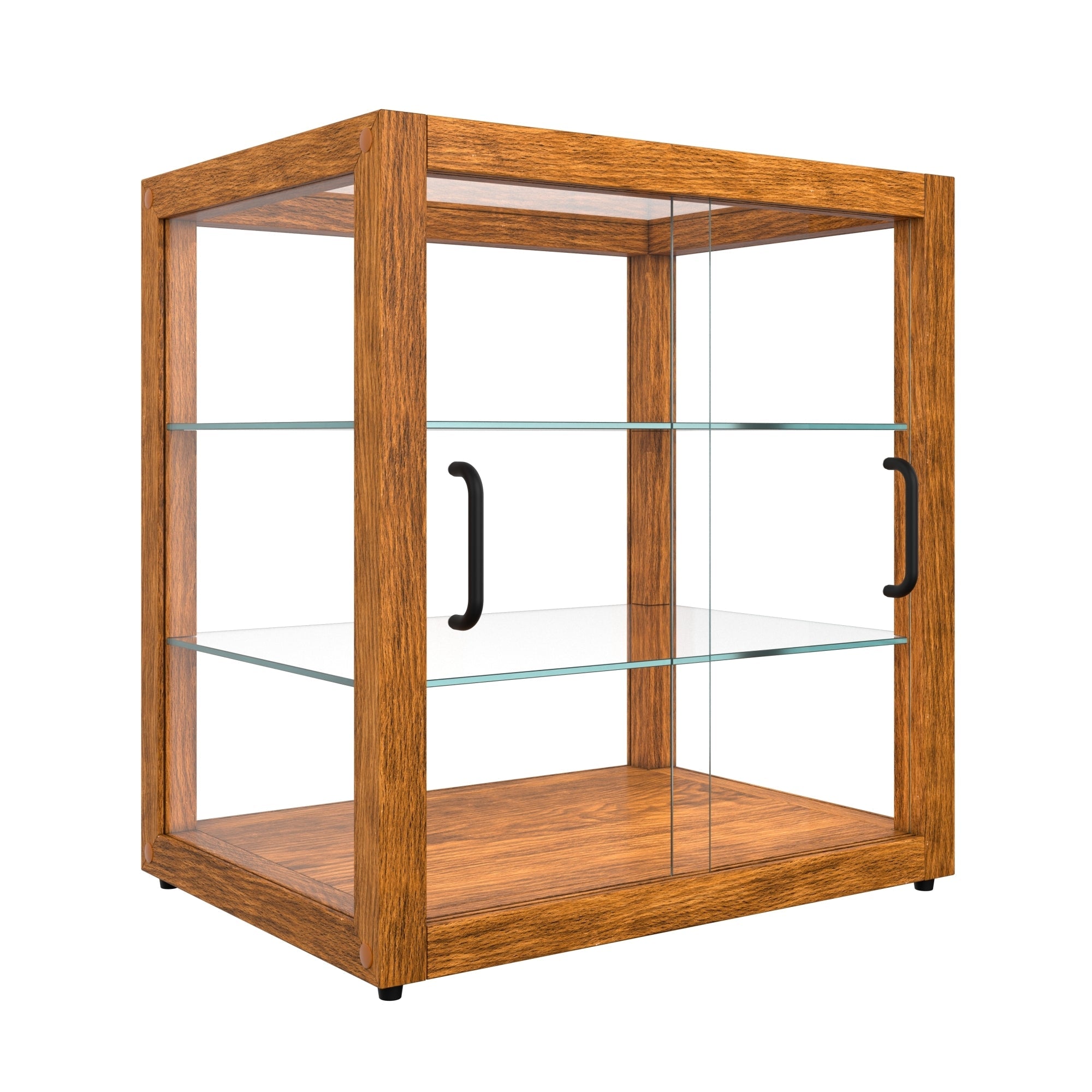 20 In. 3-Tier Artisan Light Wooden & Tempered Glass Dry Bakery Display Case