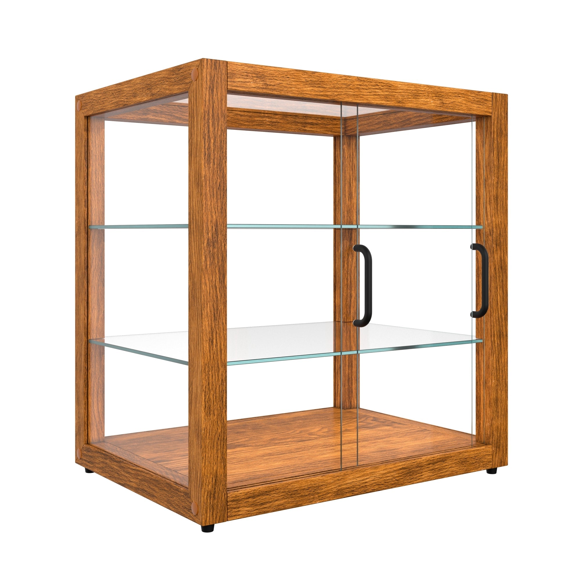 20 In. 3-Tier Artisan Light Wooden & Tempered Glass Dry Bakery Display Case