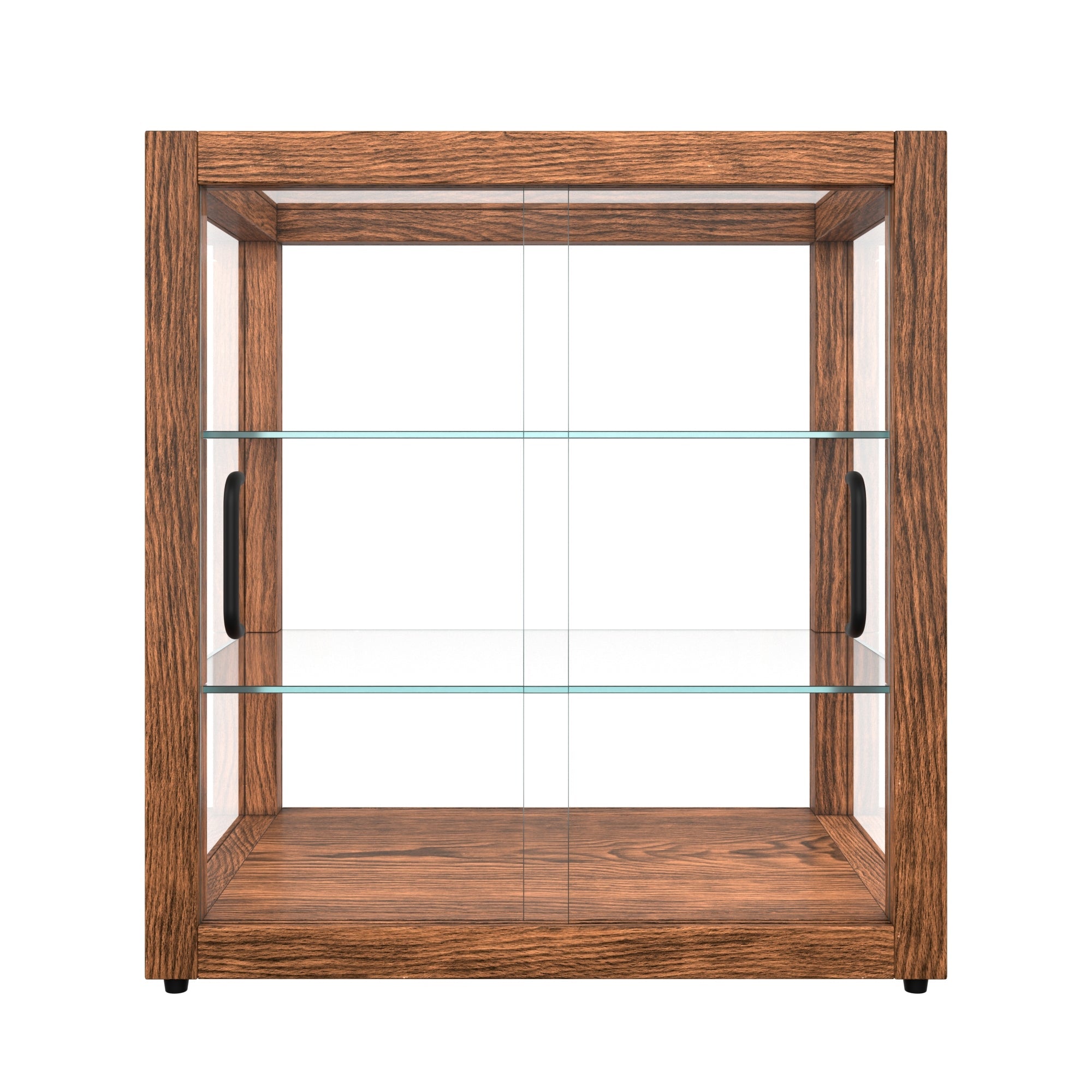 20 In. 3-Tier Artisan Dark Wooden & Tempered Glass Dry Bakery Display Case