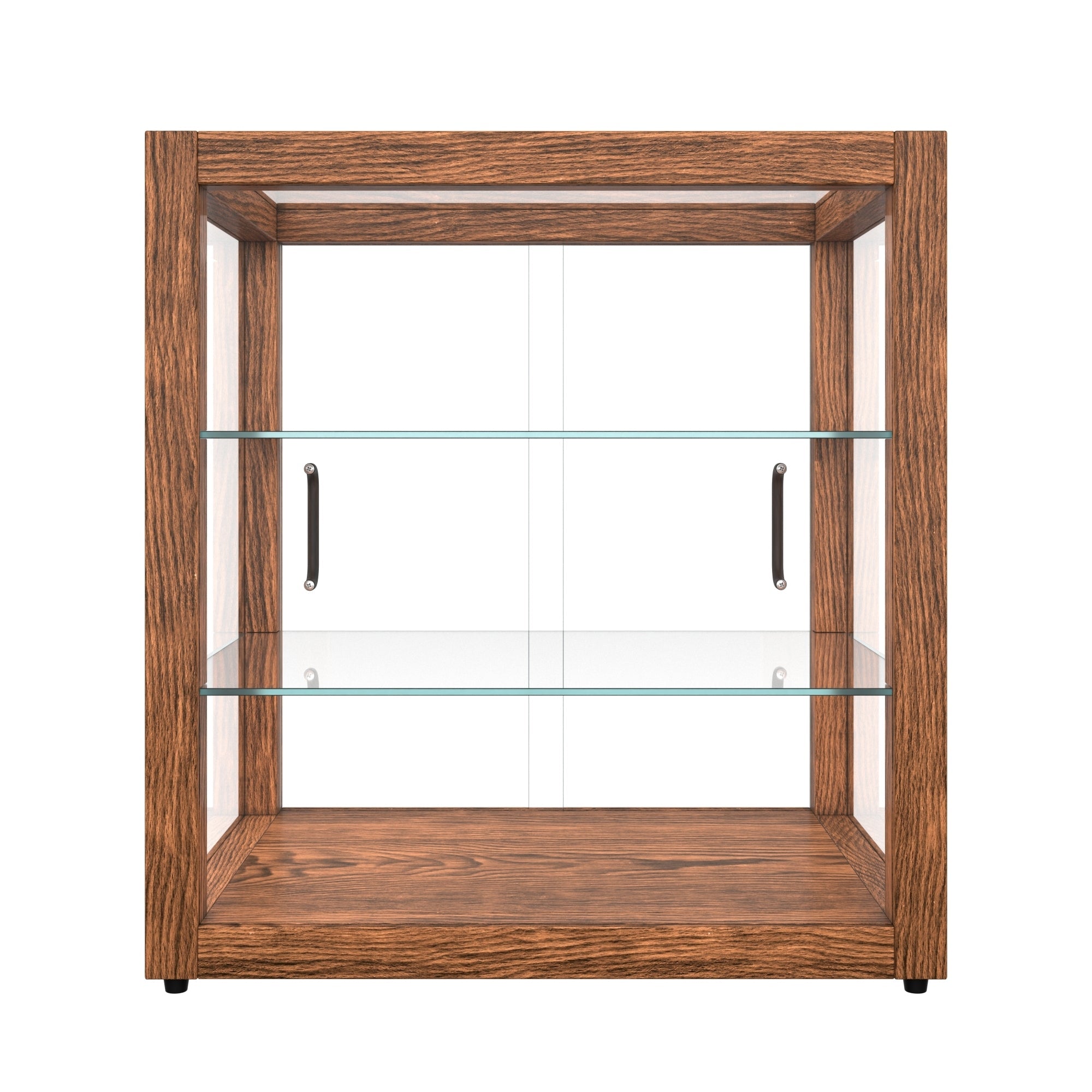 20 In. 3-Tier Artisan Dark Wooden & Tempered Glass Dry Bakery Display Case