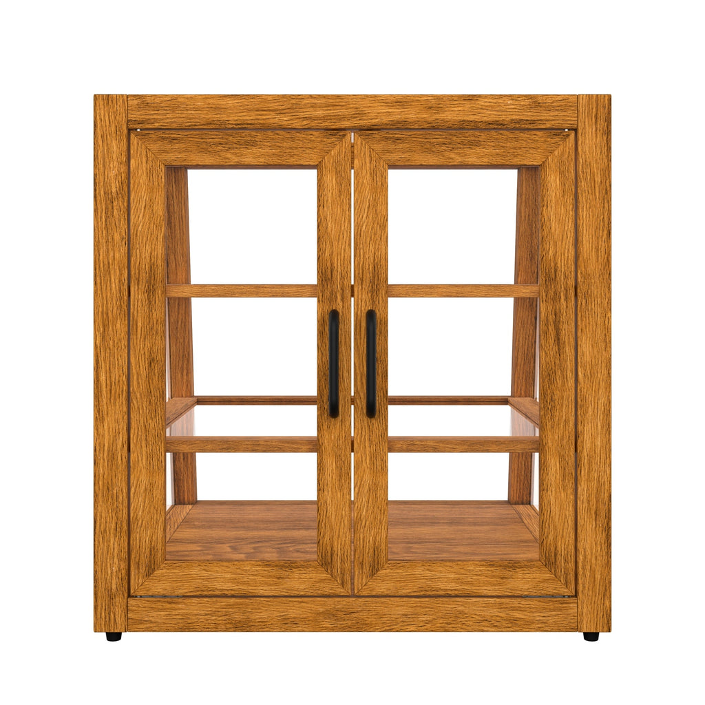 21 In. Artisan Light Wooden & Tempered Glass Slanted Dry Bakery Display Case