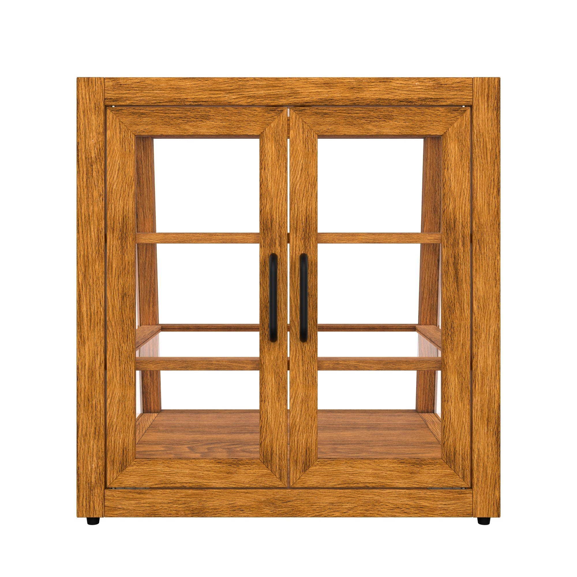 21 In. Artisan Light Wooden & Tempered Glass Slanted Dry Bakery Display Case