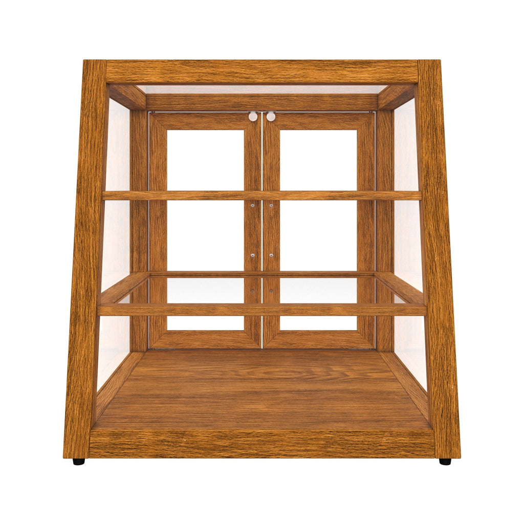 21 In. Artisan Light Wooden & Tempered Glass Slanted Dry Bakery Display Case