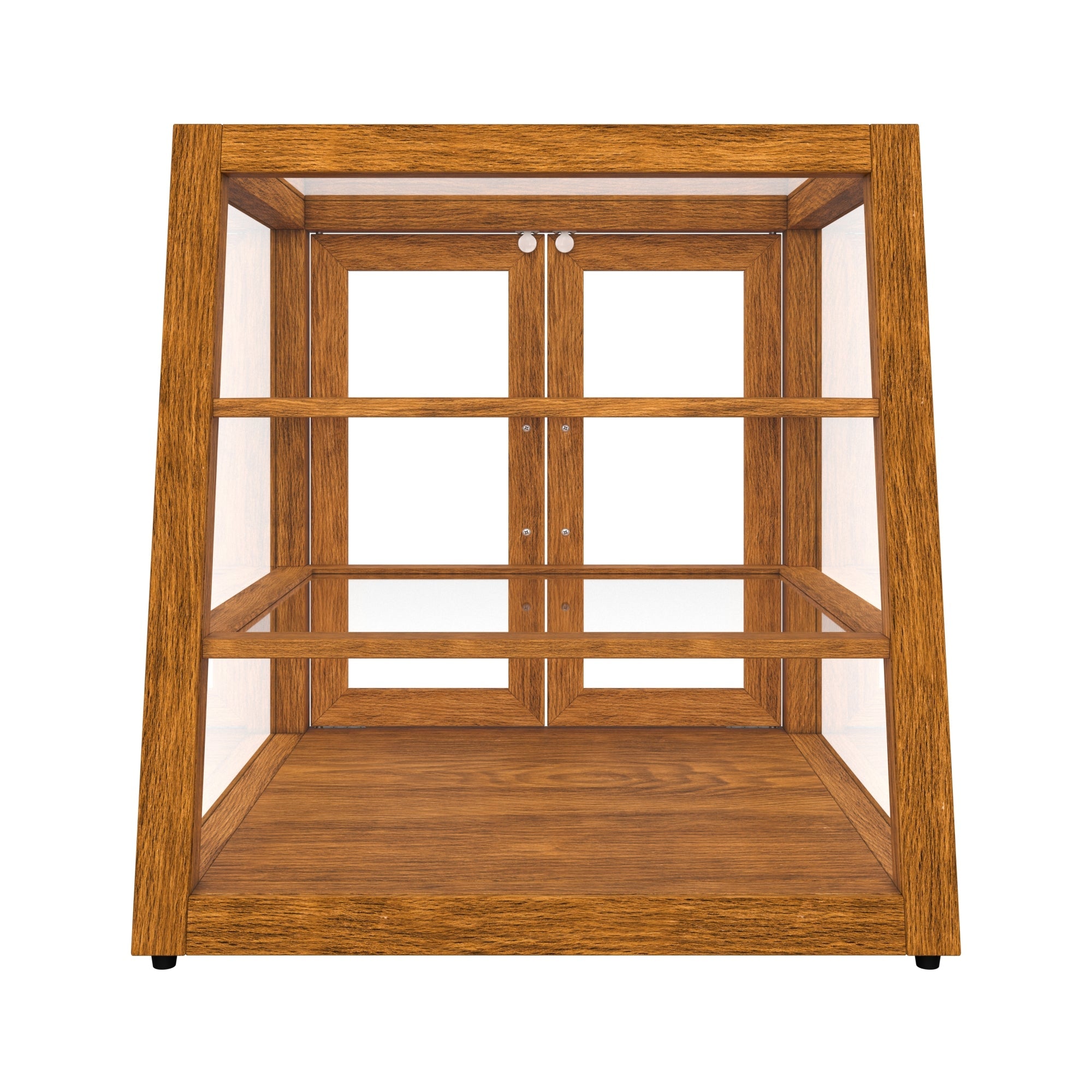 21 In. Artisan Light Wooden & Tempered Glass Slanted Dry Bakery Display Case