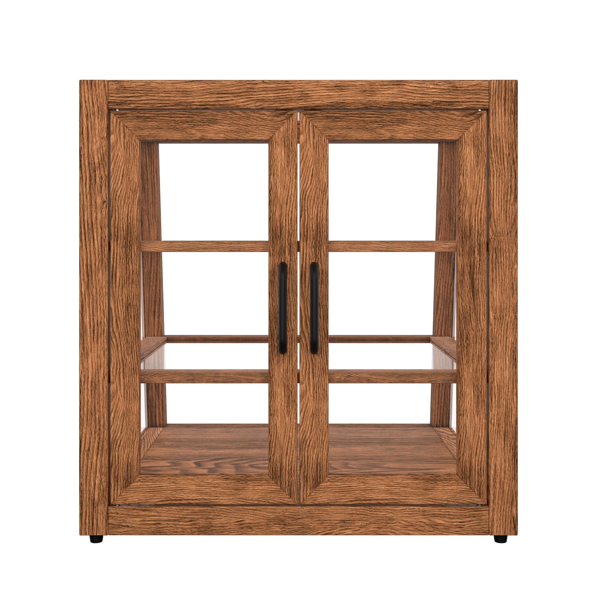21 In. Artisan Dark Wooden & Tempered Glass Slanted Dry Bakery Display Case