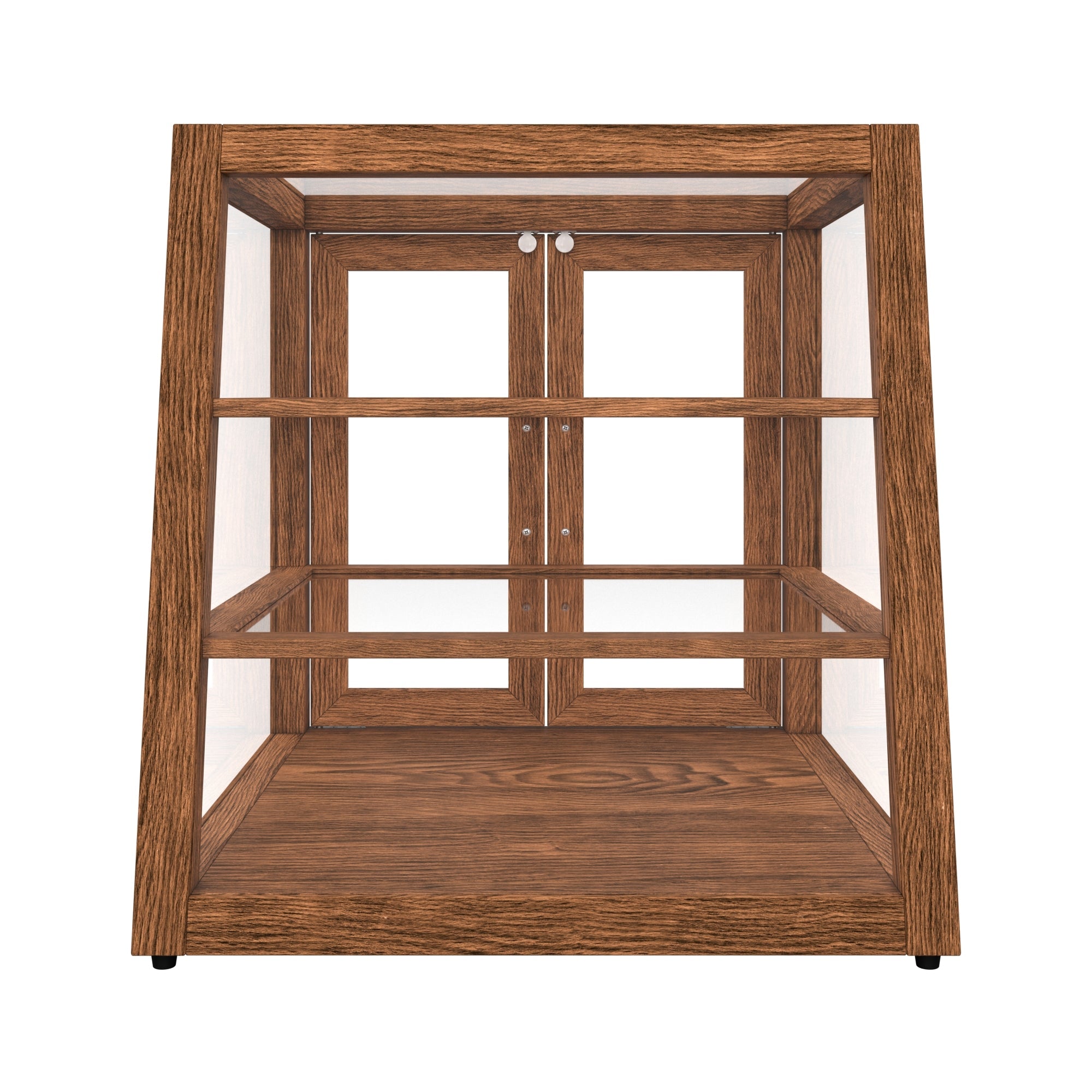 21 In. Artisan Dark Wooden & Tempered Glass Slanted Dry Bakery Display Case