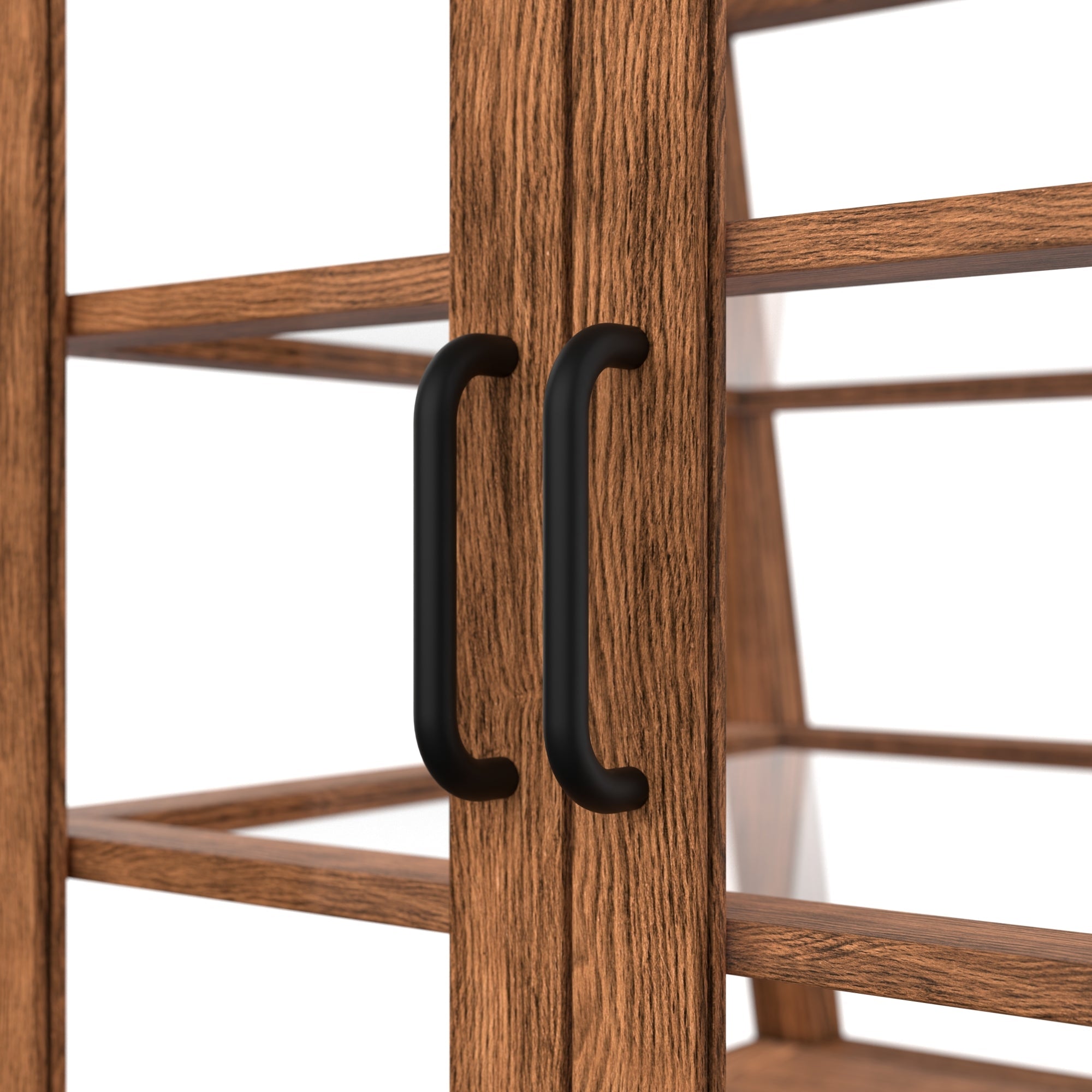 21 In. Artisan Dark Wooden & Tempered Glass Slanted Dry Bakery Display Case