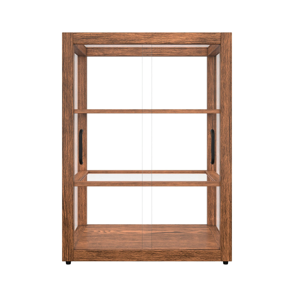 21 In. Artisan Upright Dark Wooden & Tempered Glass Dry Bakery Display Case