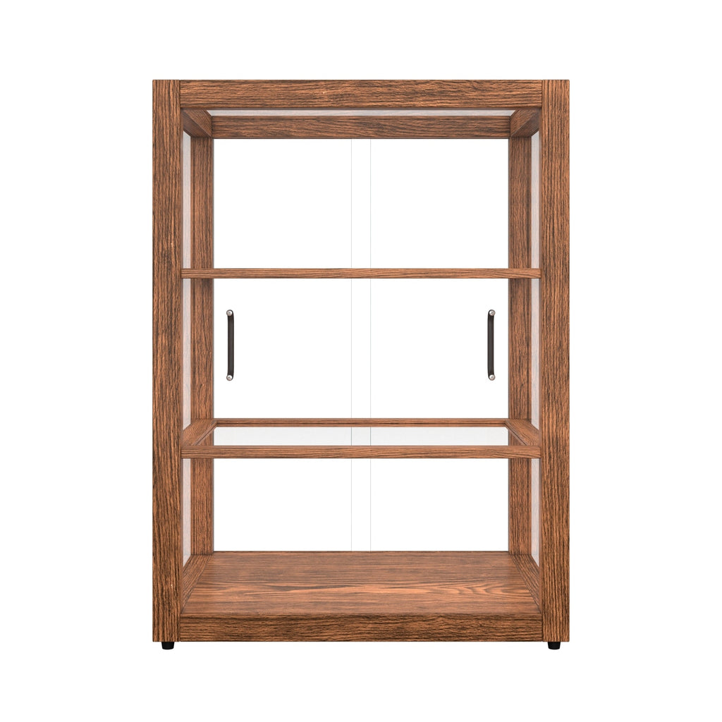 21 In. Artisan Upright Dark Wooden & Tempered Glass Dry Bakery Display Case