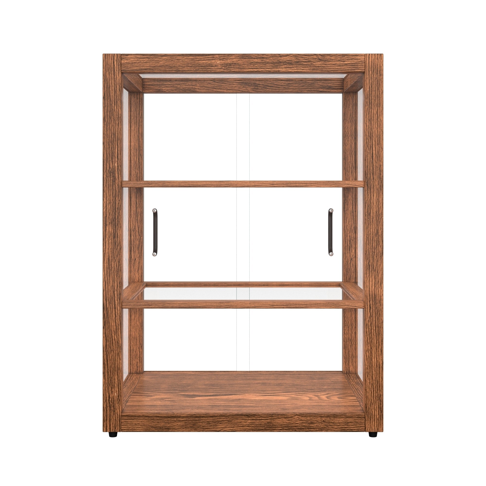 21 In. Artisan Upright Dark Wooden & Tempered Glass Dry Bakery Display Case