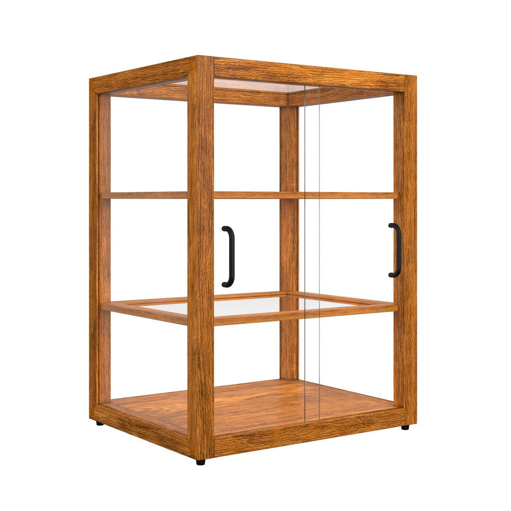 21 In. Artisan Upright Light Wooden & Tempered Glass Dry Bakery Display Case