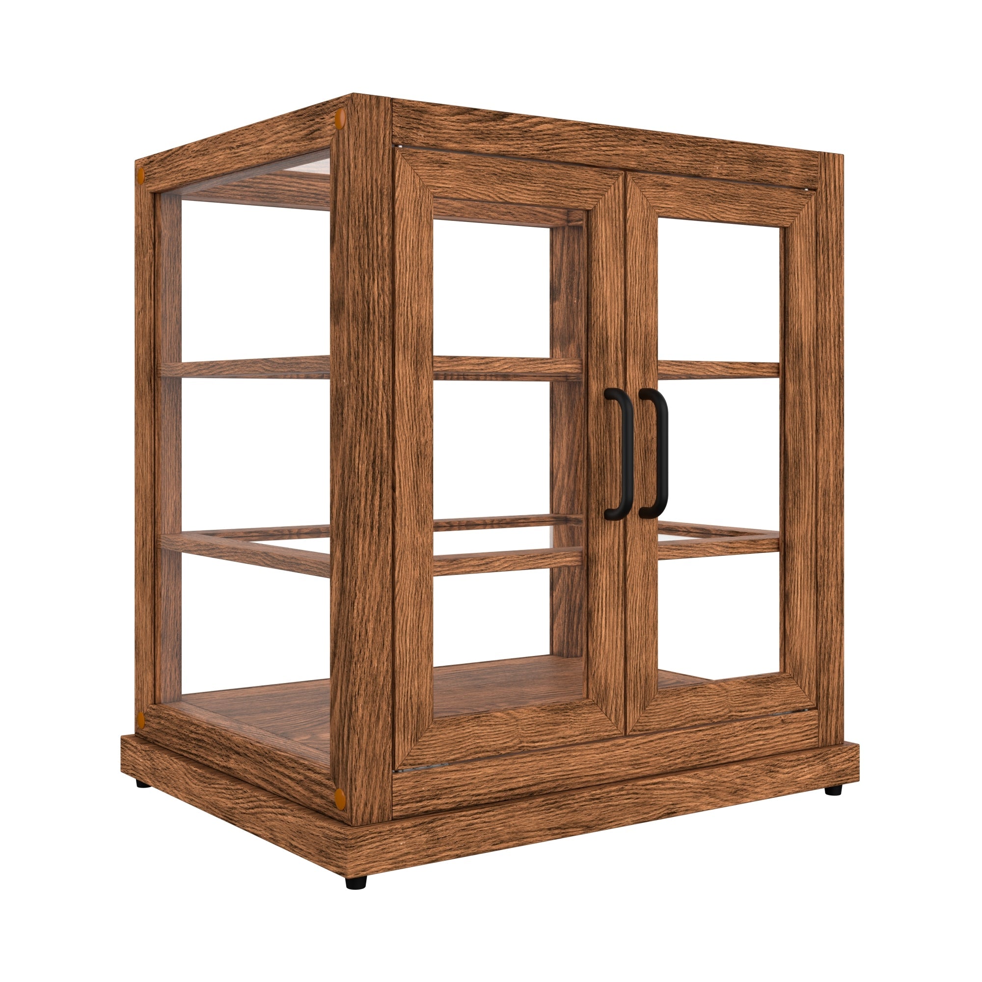 25 In. Artisan Dark Wooden & Tempered Glass Dry Bakery Display Case