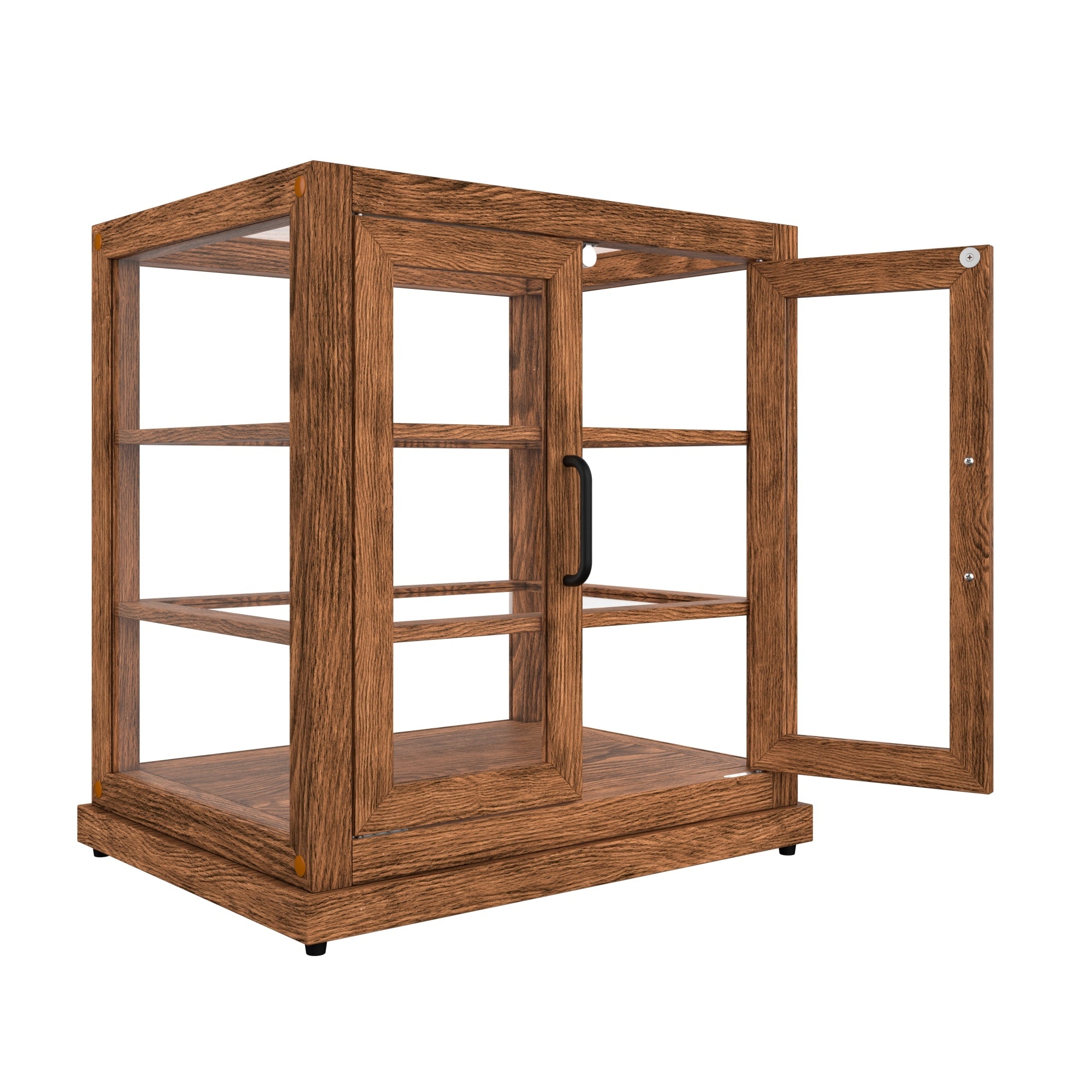 25 In. Artisan Dark Wooden & Tempered Glass Dry Bakery Display Case