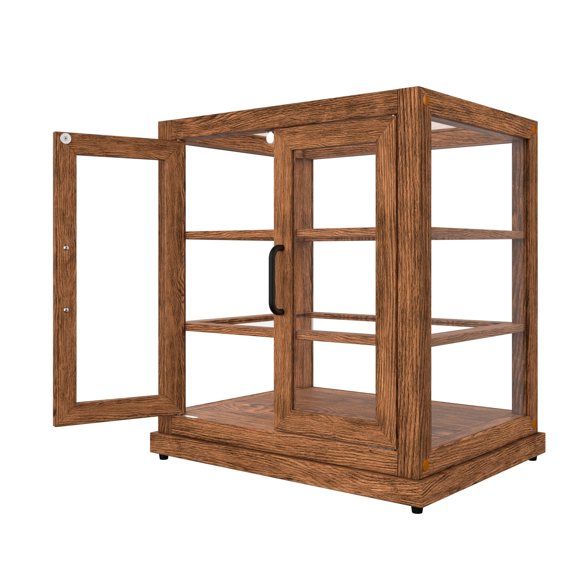 25 In. Artisan Dark Wooden & Tempered Glass Dry Bakery Display Case