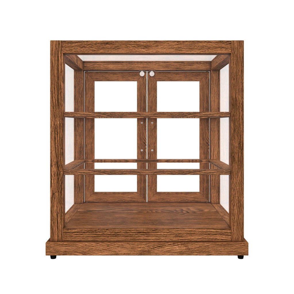25 In. Artisan Dark Wooden & Tempered Glass Dry Bakery Display Case