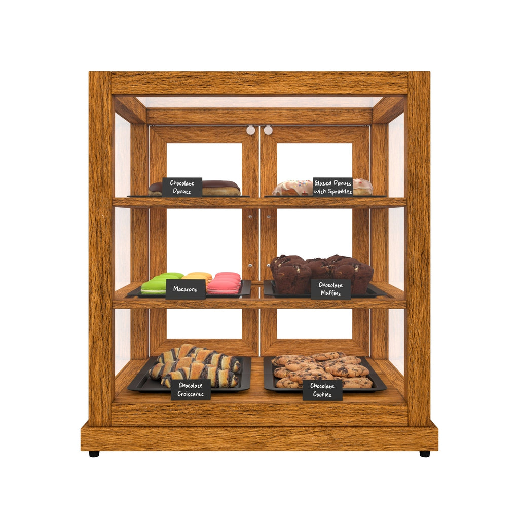25 In. Artisan Light Wooden & Tempered Glass Dry Bakery Display Case