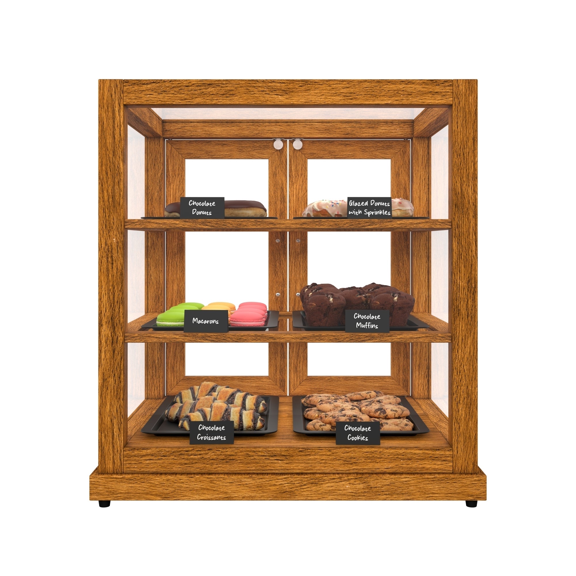 25 In. Artisan Light Wooden & Tempered Glass Dry Bakery Display Case